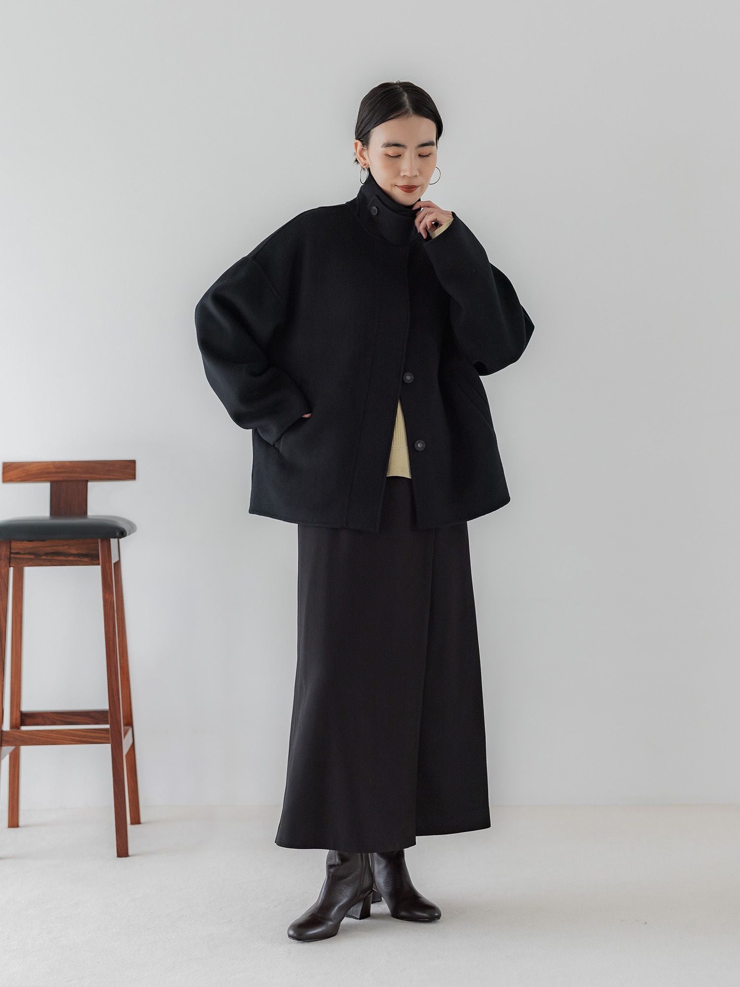 crewre online store / ウールライクラップロングスカート