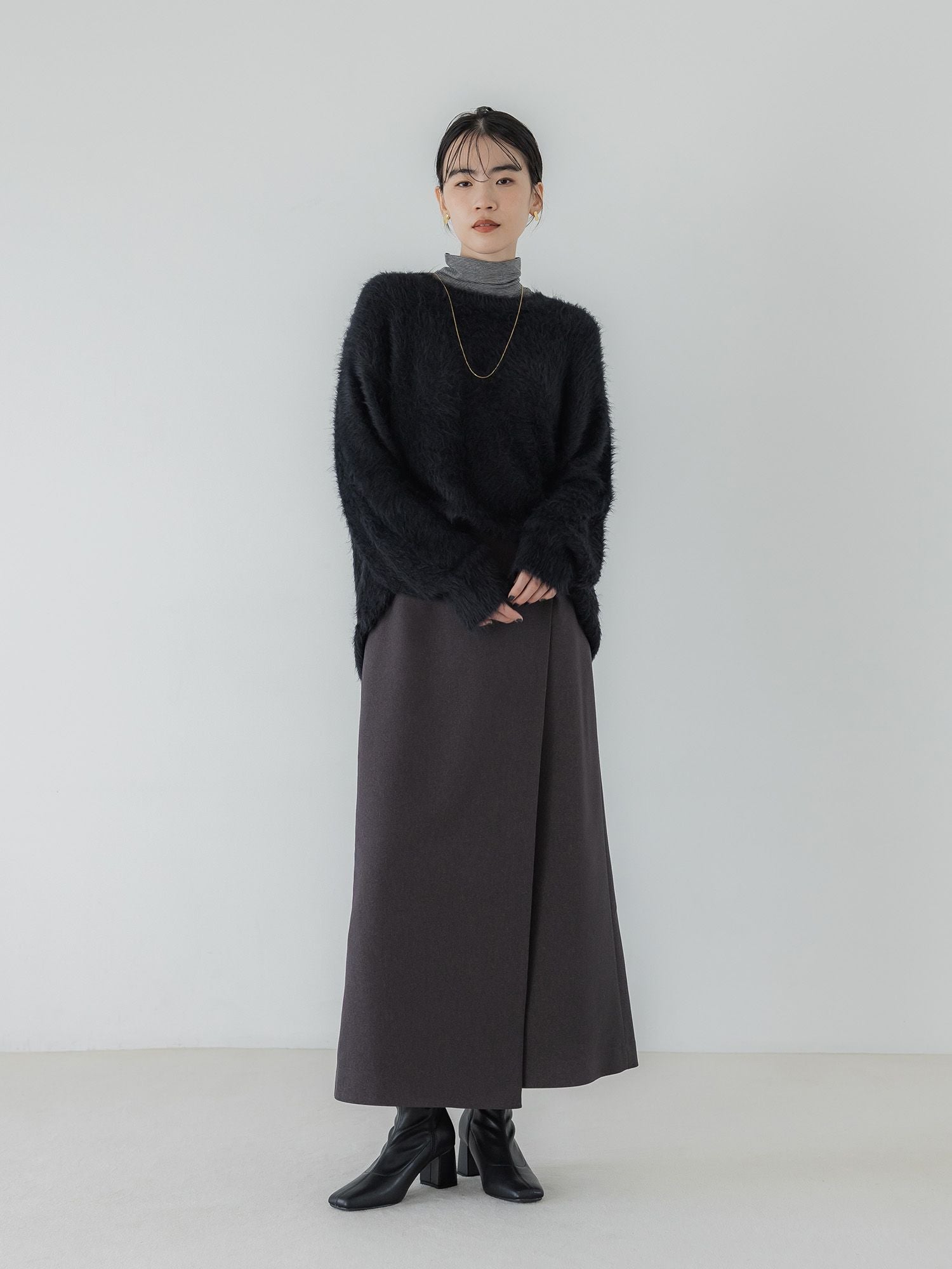 crewre online store / ウールライクラップロングスカート