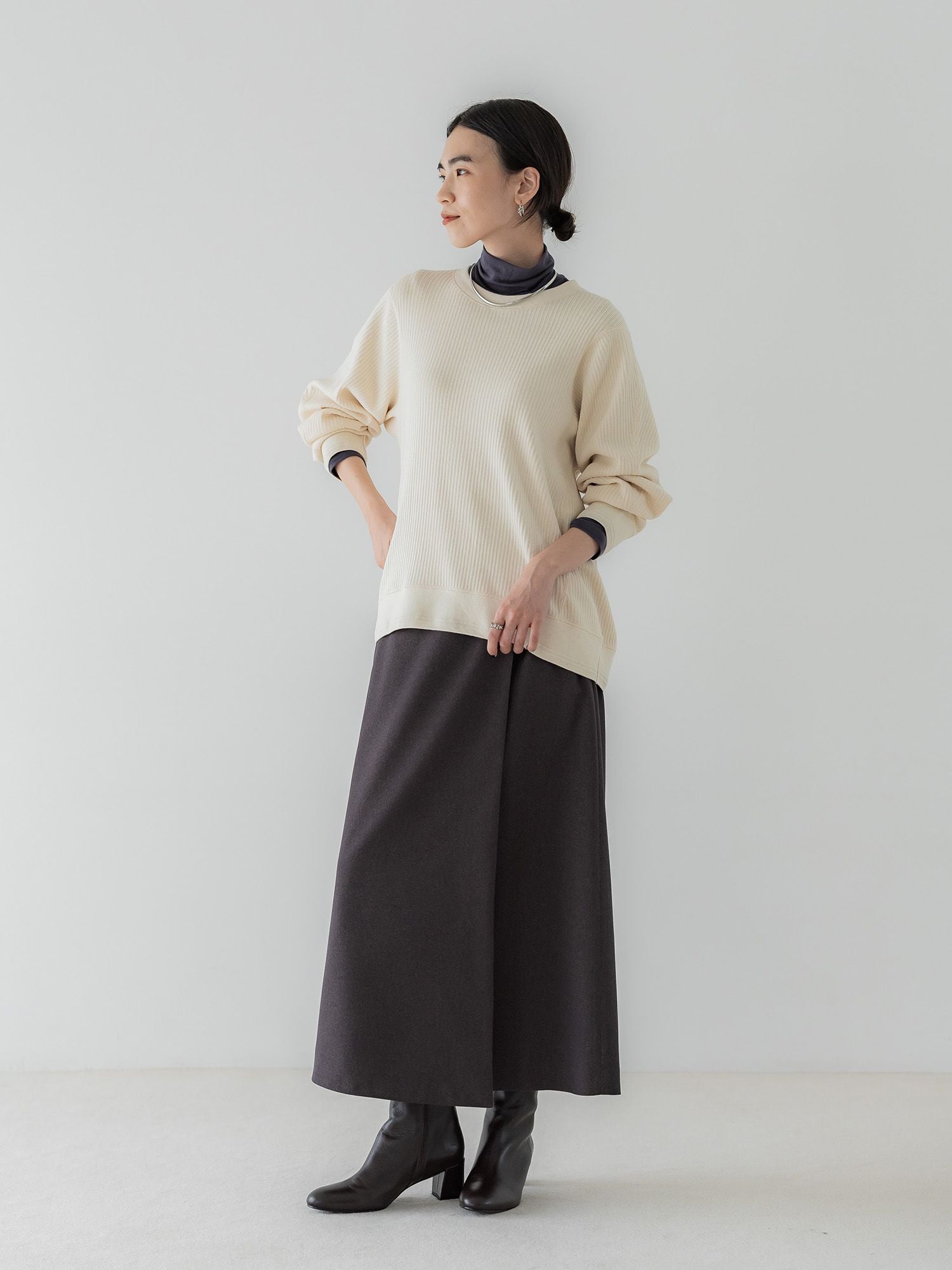 crewre online store / ウールライクラップロングスカート