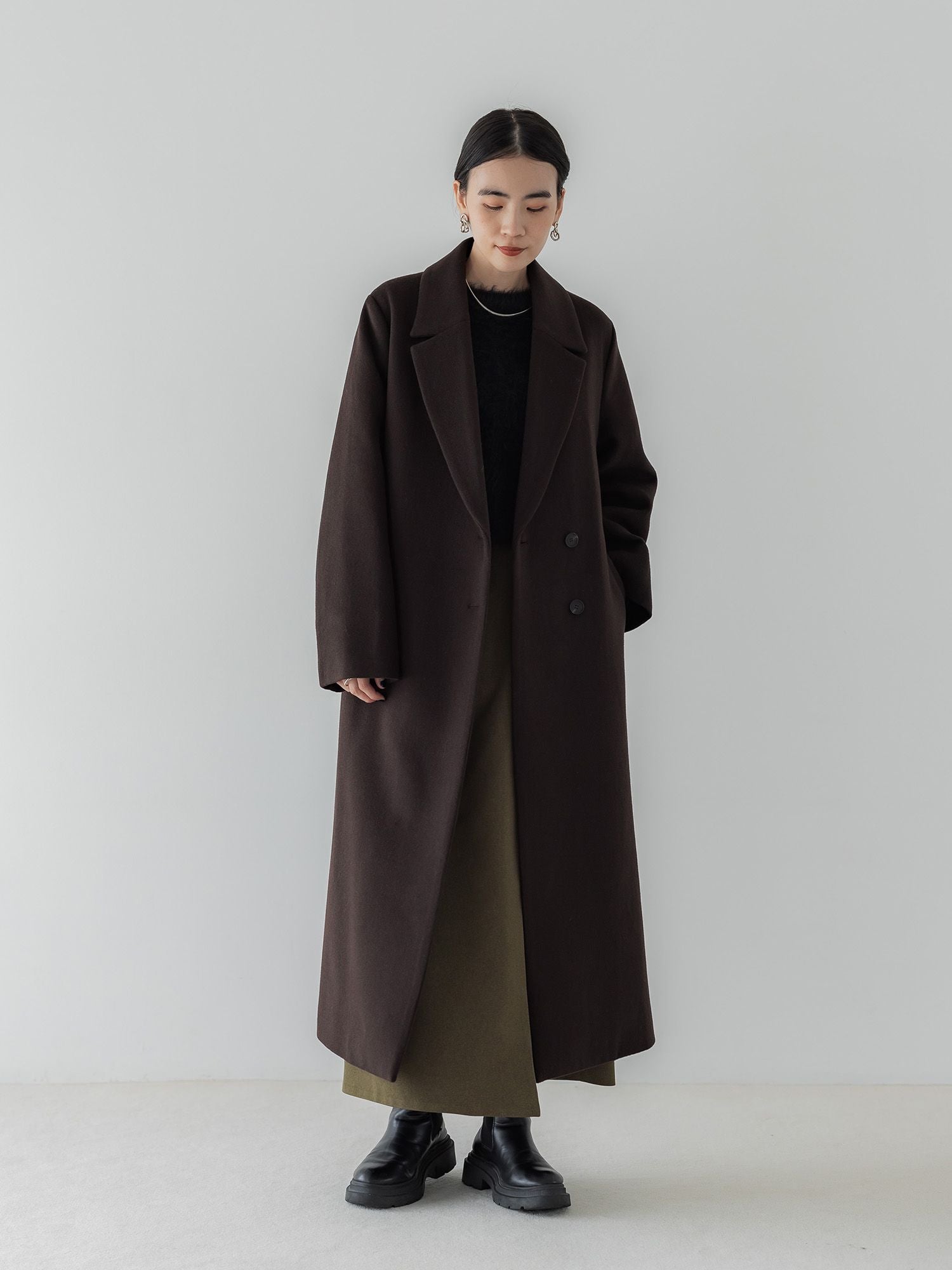crewre online store / ウールライクラップロングスカート