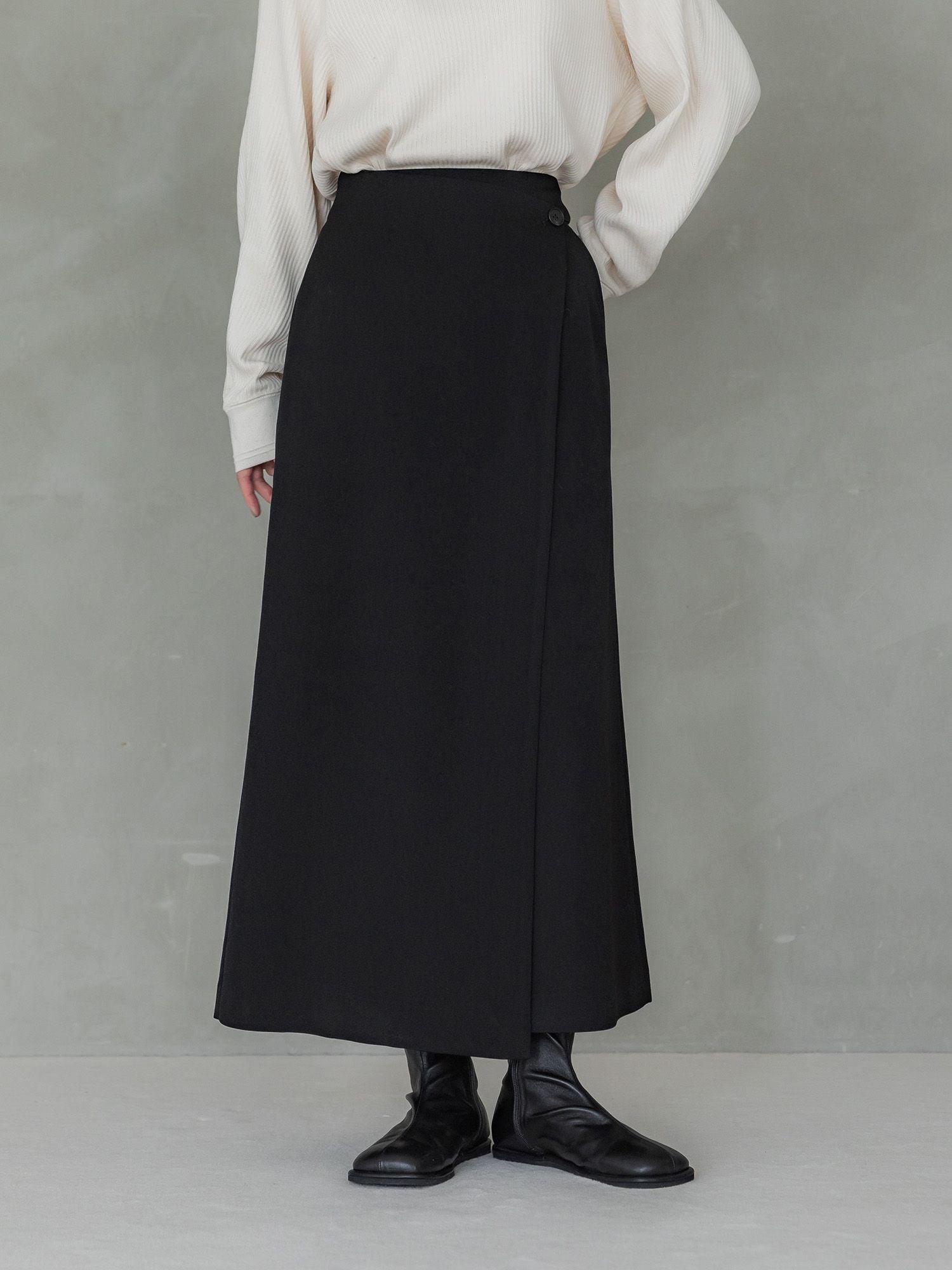crewre online store / ウールライクラップロングスカート
