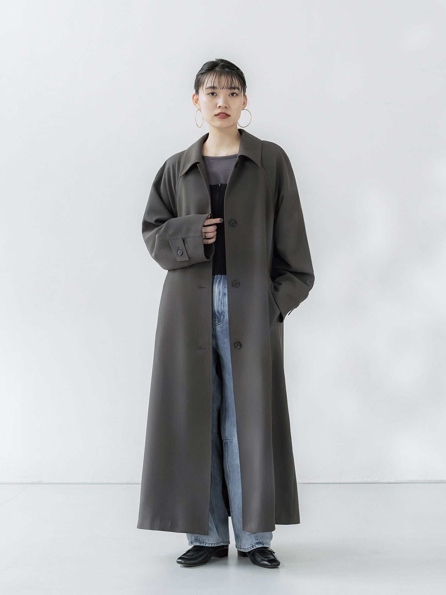 crewre online store / ドレープステンカラーコート crewre online store / ドレープステンカラーコート