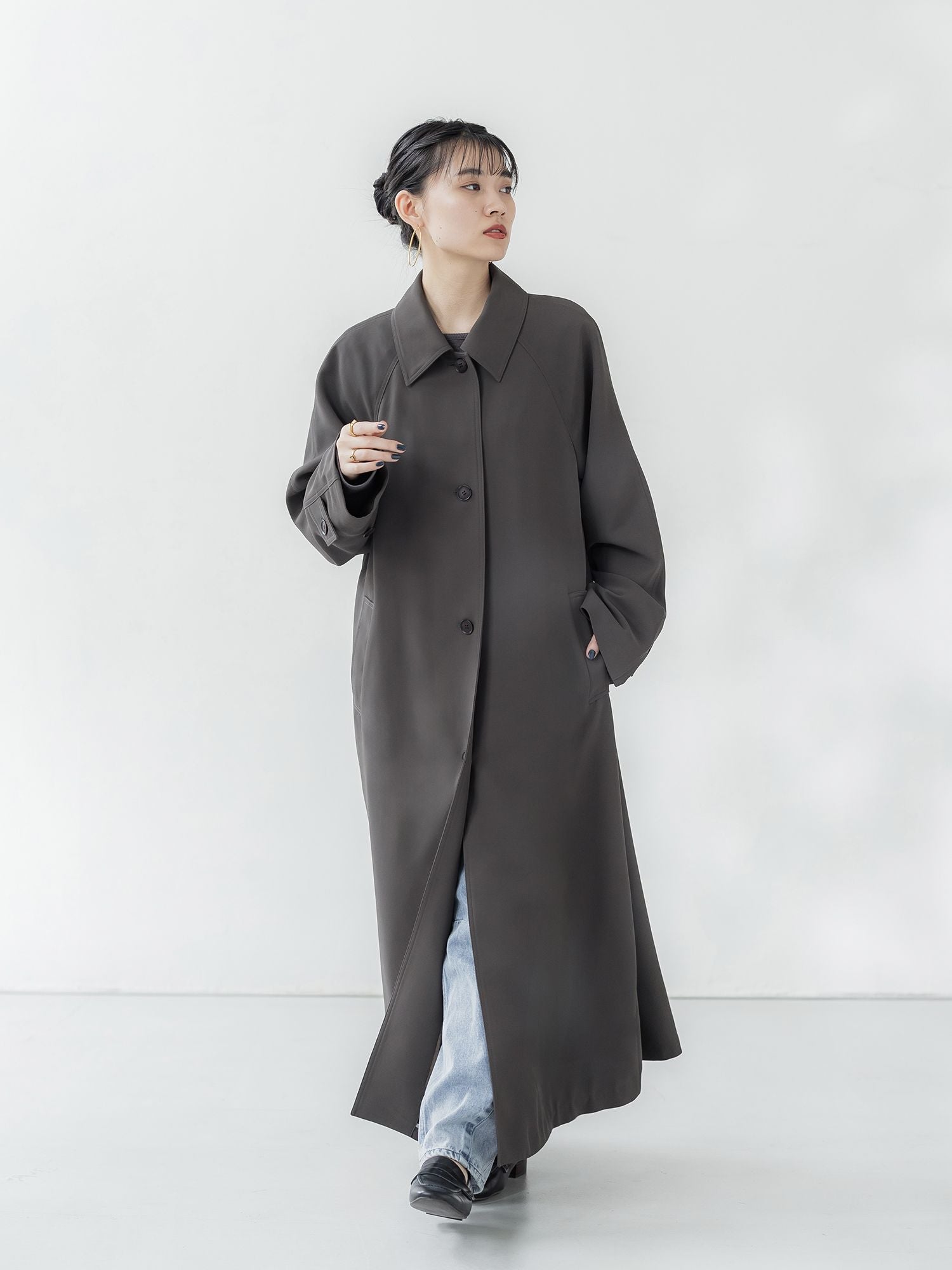 crewre クルーレ　ドレープステンカラーコート crewre online store / ドレープステンカラーコート