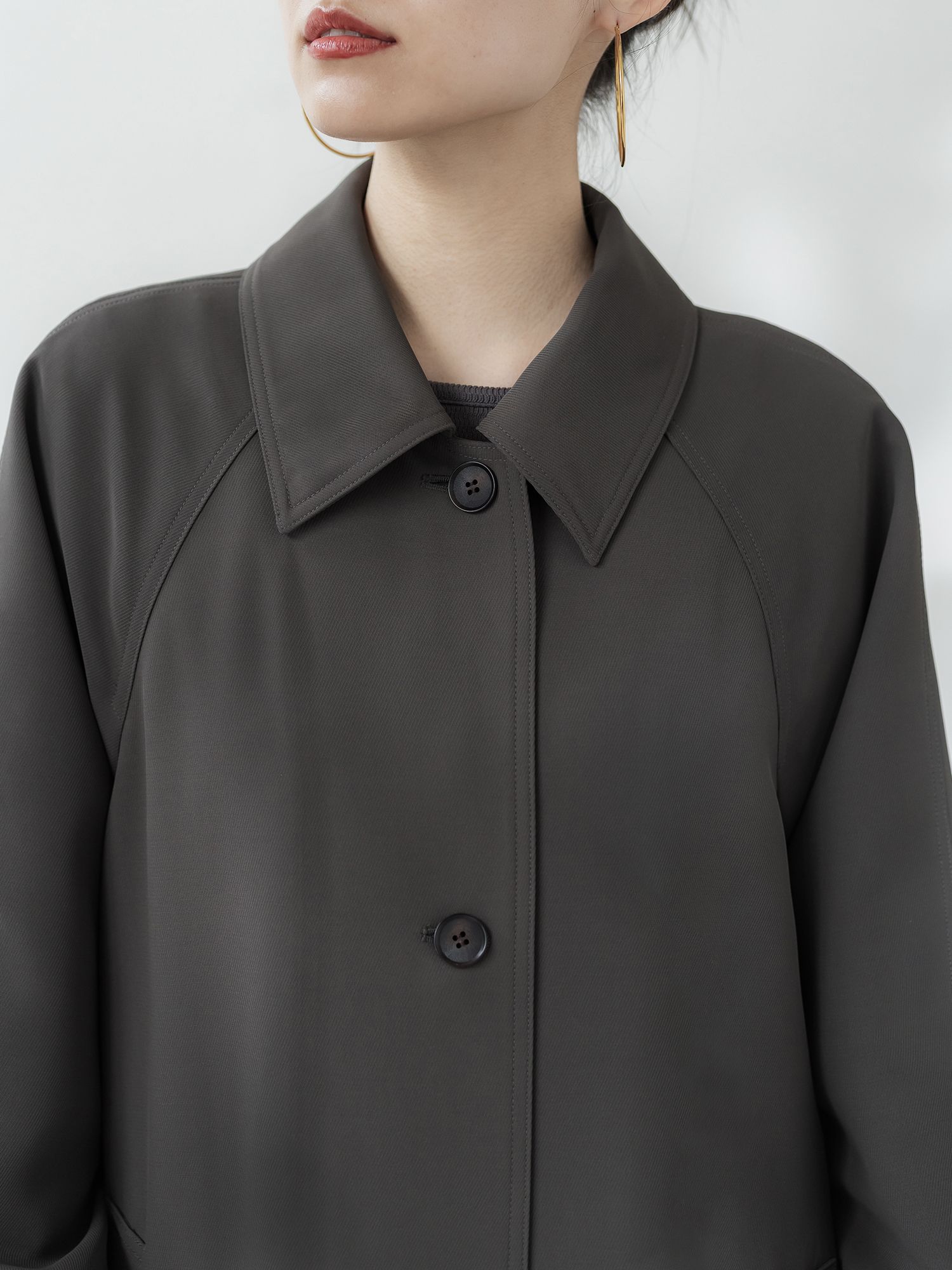 【美品】crewre レディース ドレープ ステンカラーコート ロング 2024 crewre online store / ドレープステンカラーコート