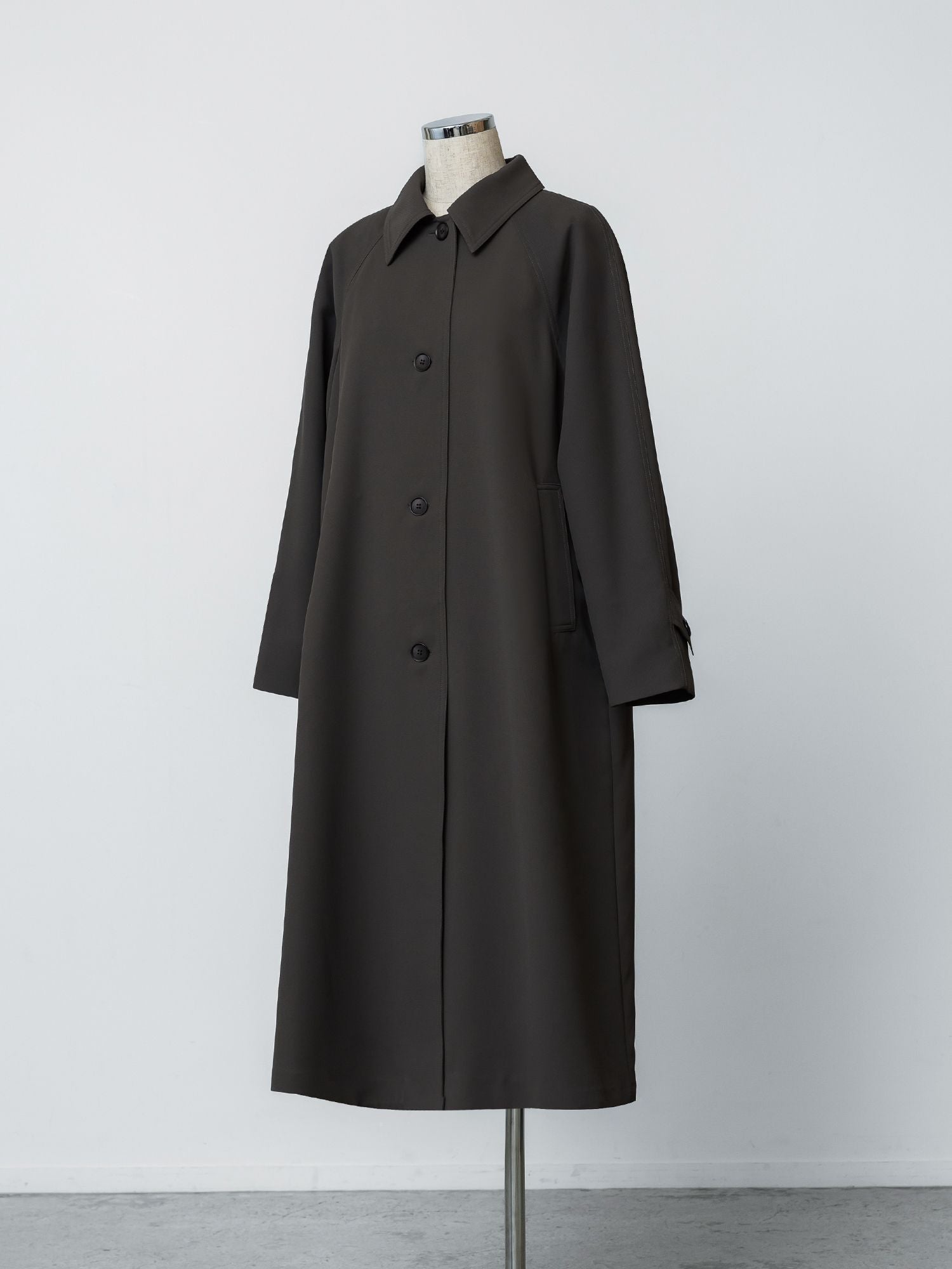 【美品】crewre リバーロングステンカラーコート Black サイズ1 crewre online store / リバーロングステンカラーコート