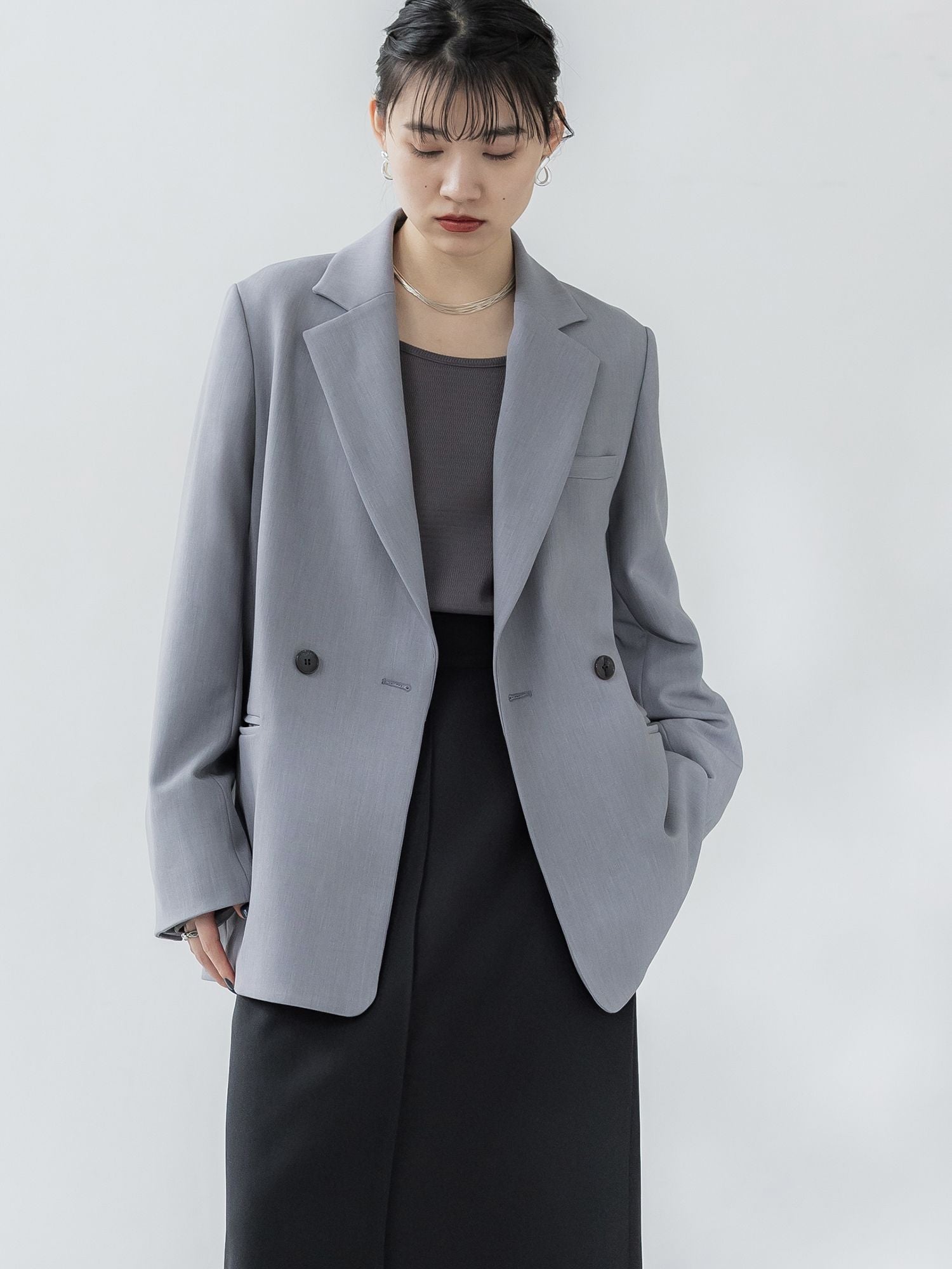 crewre ダブルブレストダウンジャケットcharcoalgray 1 ダブルブレスト サファリダウンジャケット BOERI-WCO |MooRER|CORONET