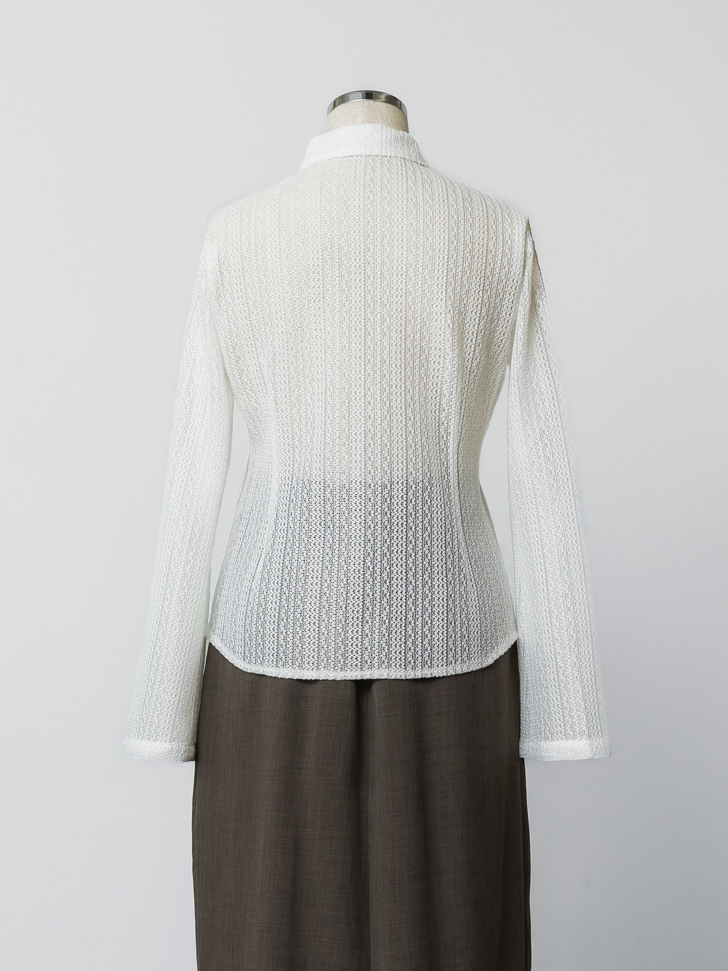 フレアスリーブメッシュシャツ