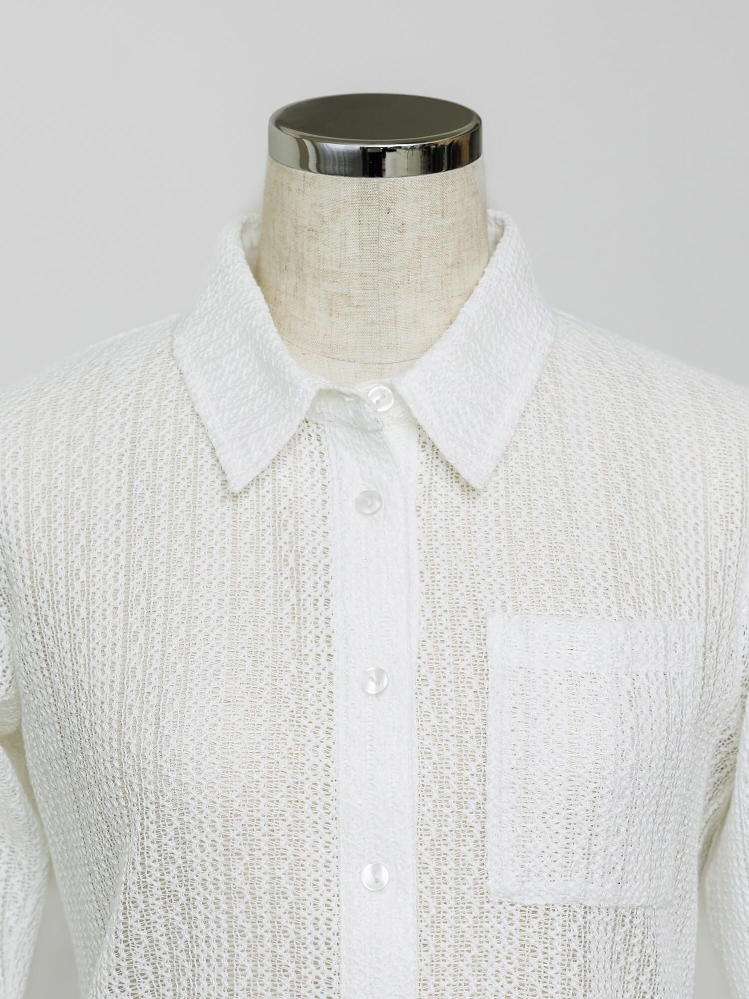 フレアスリーブメッシュシャツ