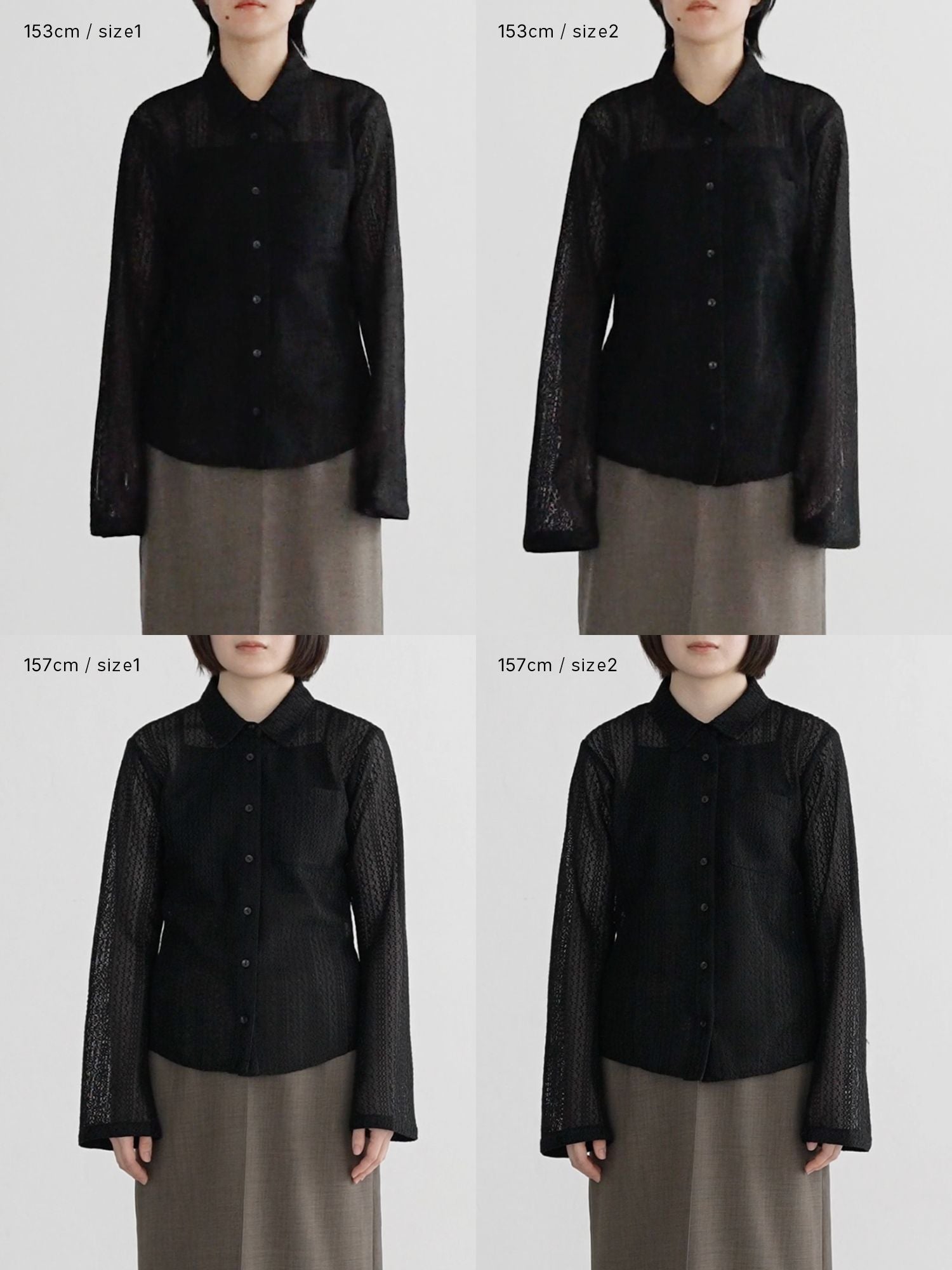 フレアスリーブメッシュシャツ