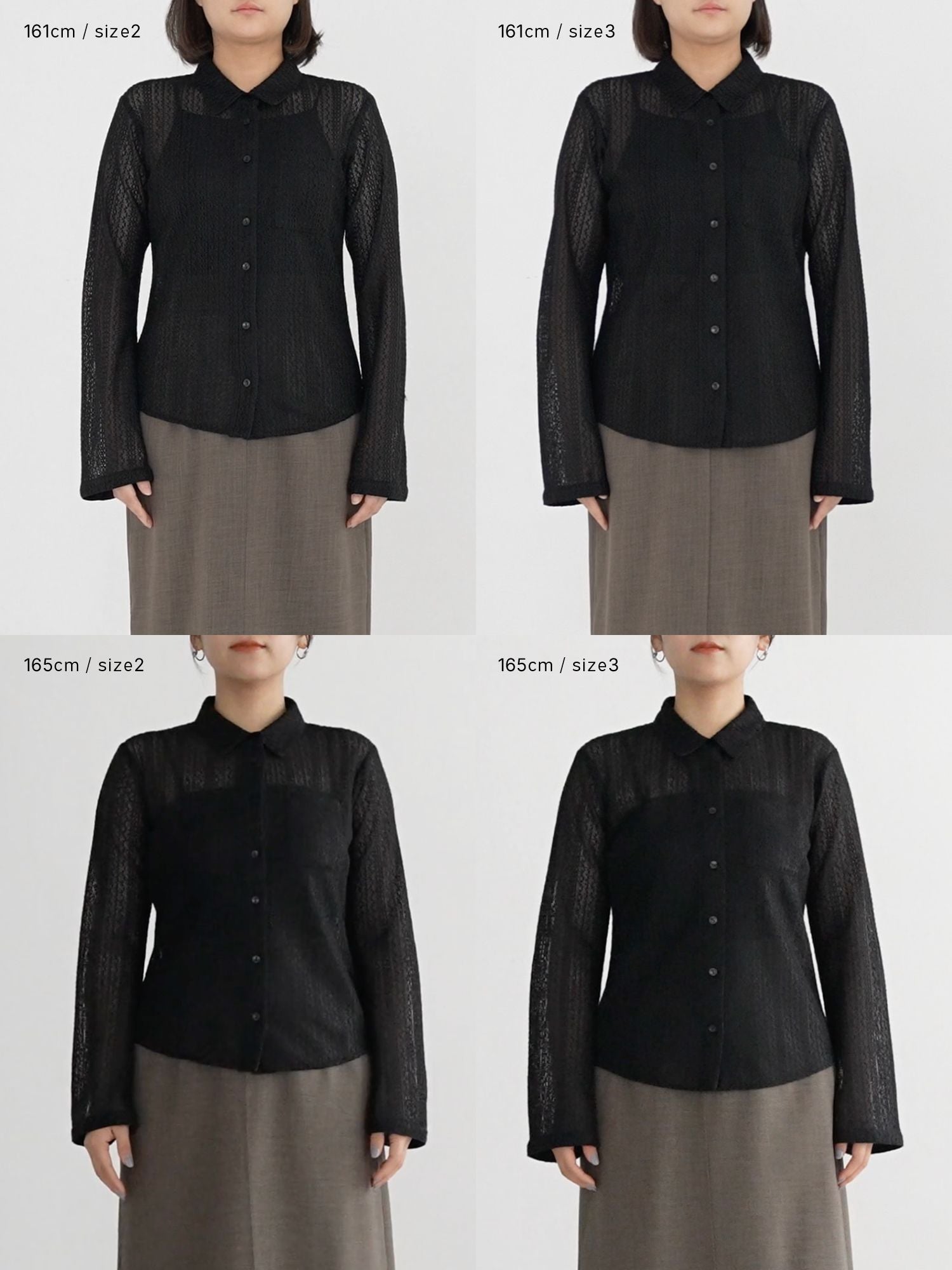 フレアスリーブメッシュシャツ