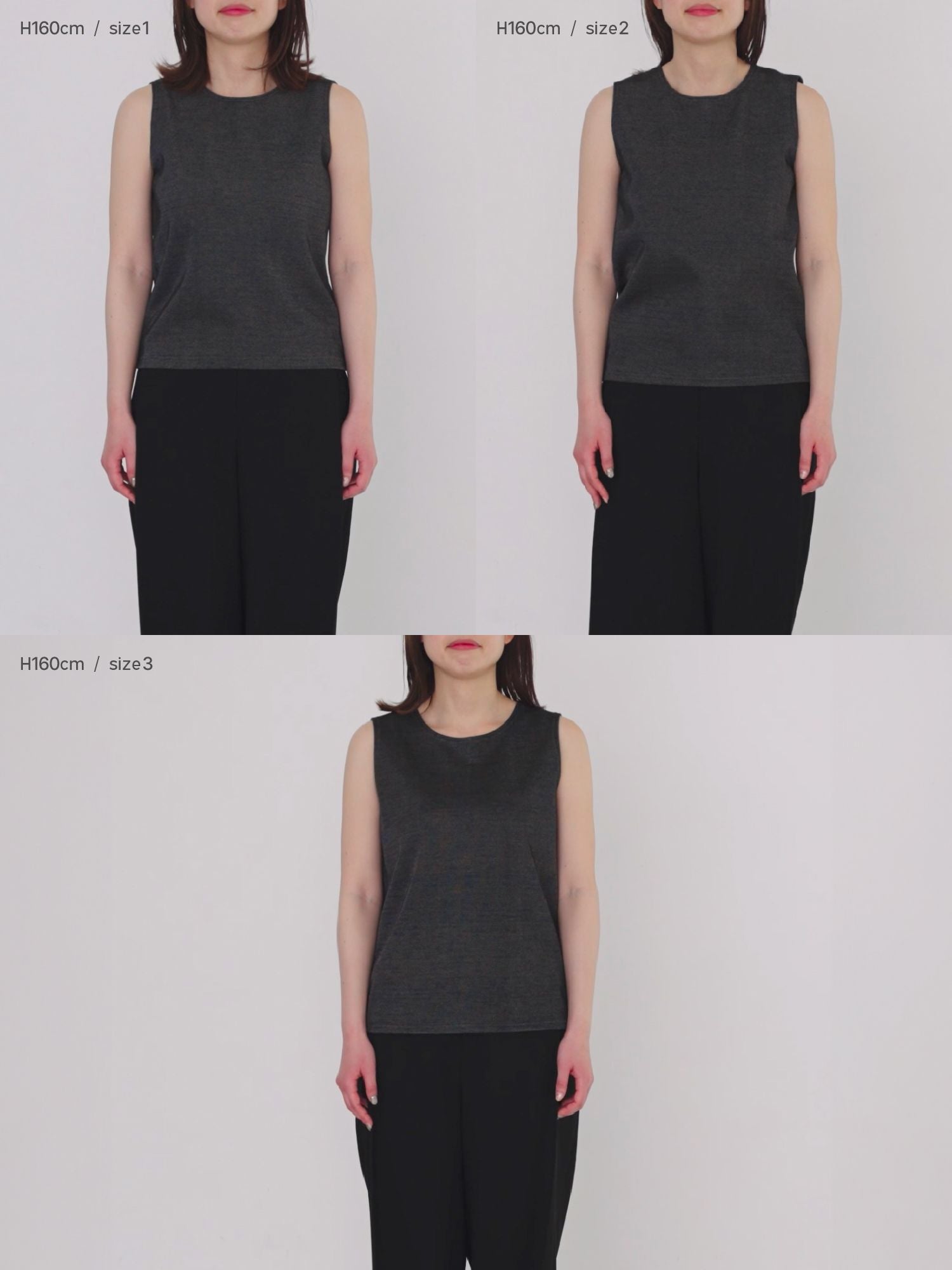 マルチカラーノースリーブトップス