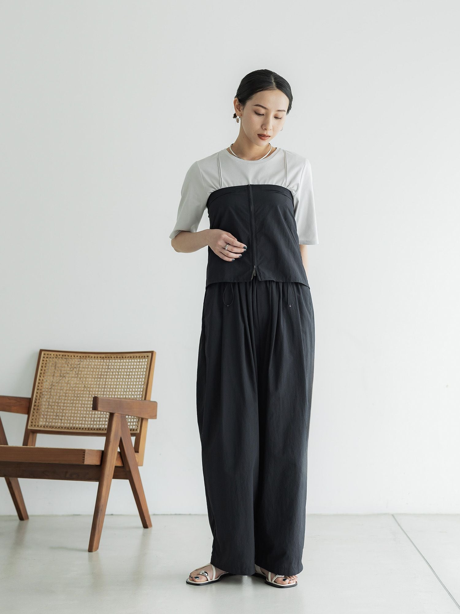 crewre クルーレ ニットセットアップ ネイビー サイズ3 crewre online store / ナイロンマルチウェイセットアップ