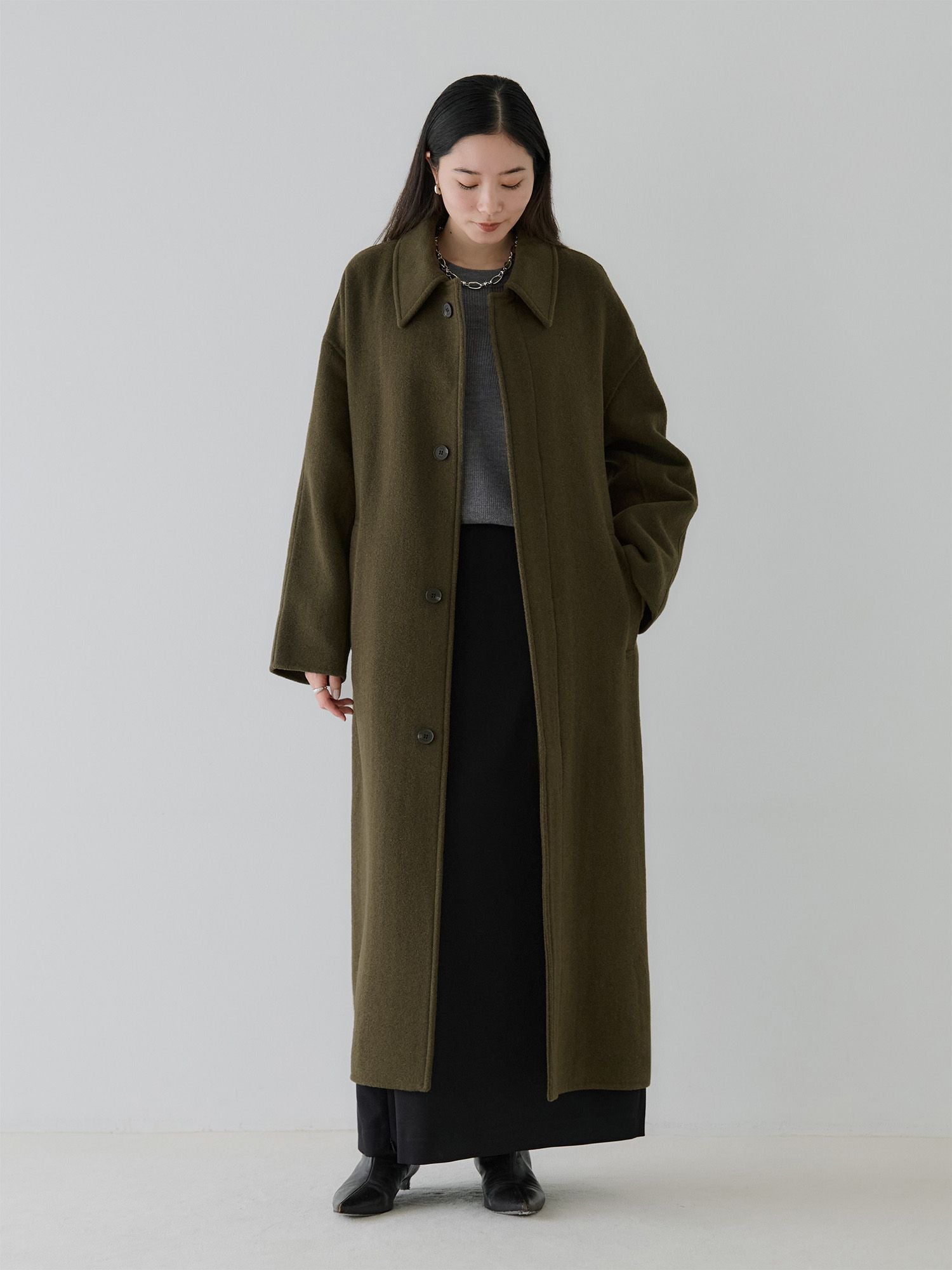リバーロングステンカラーコート