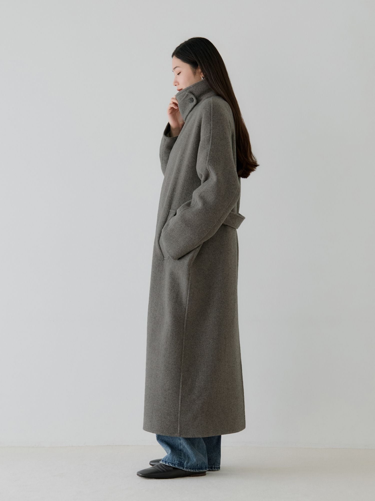 リバーロングステンカラーコート