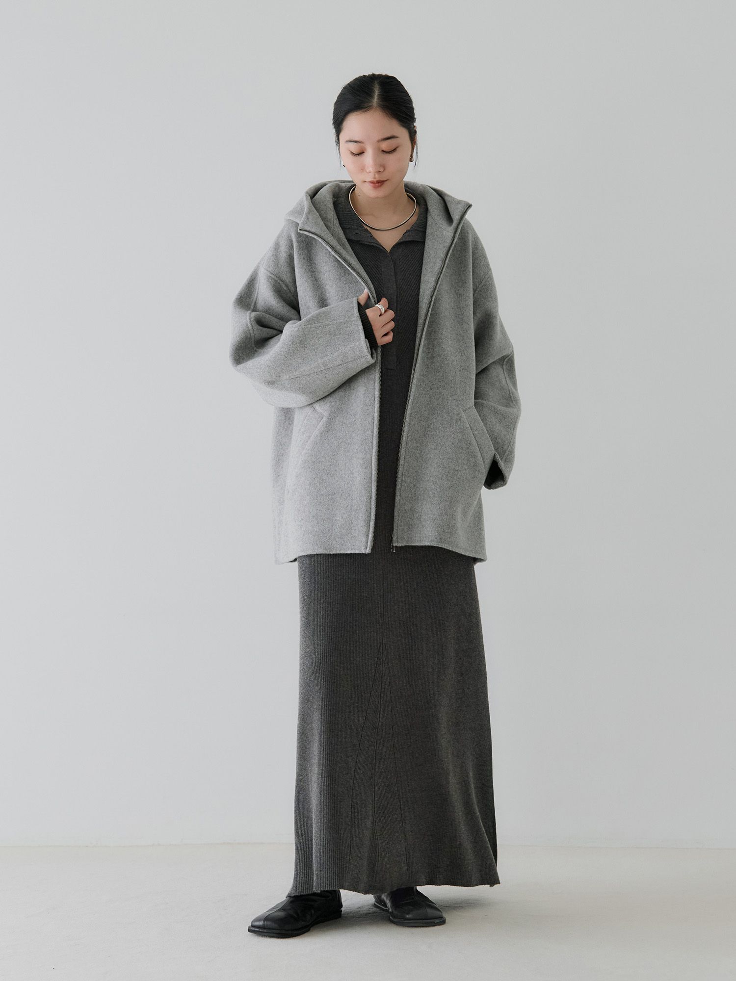 クルーレ　Crewre リバーフーデットミドルコート crewre online store / リバーフーデッドミドルコート