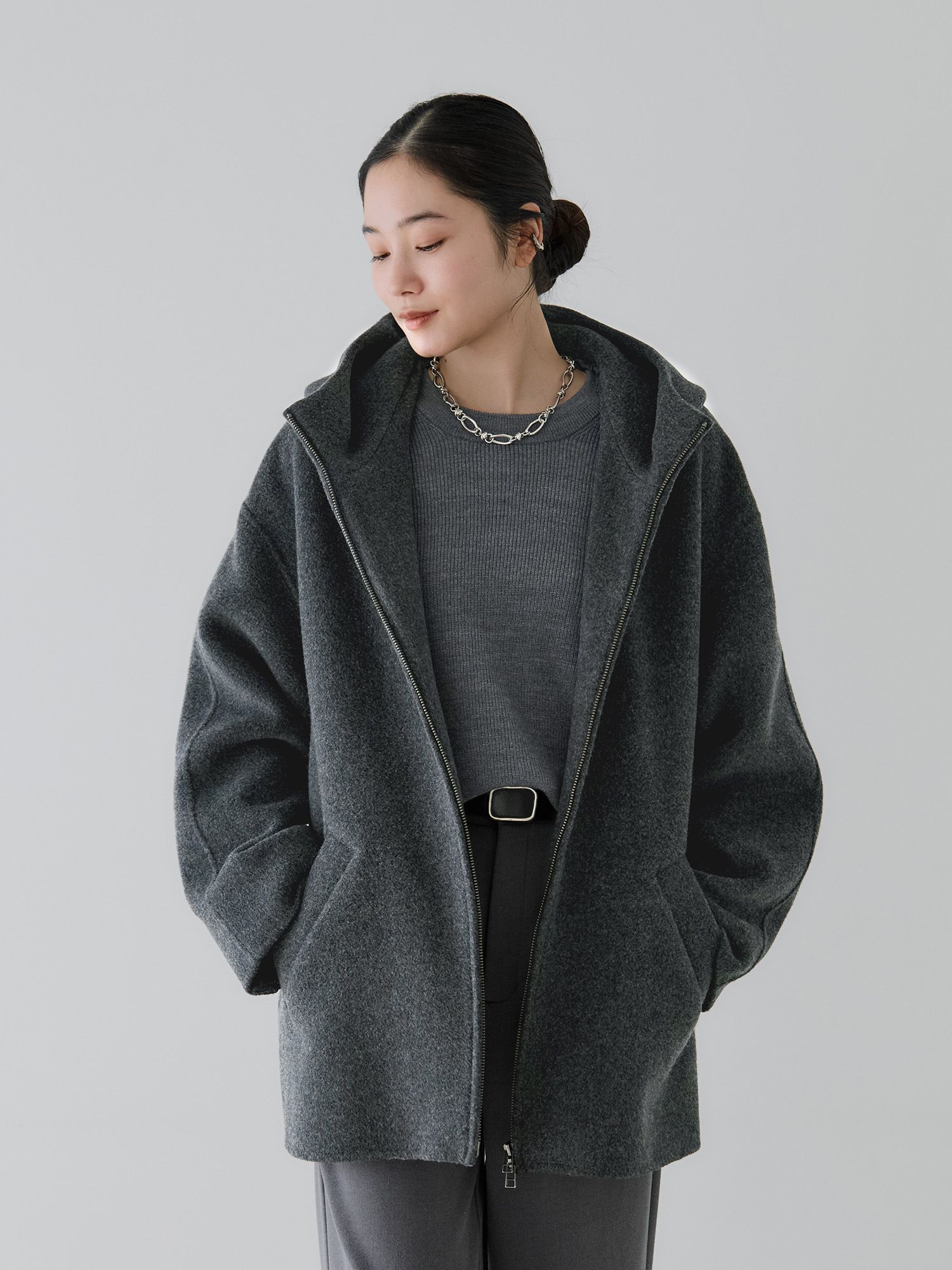 リバーフーデッドミドルコート｜crewre（クルーレ）