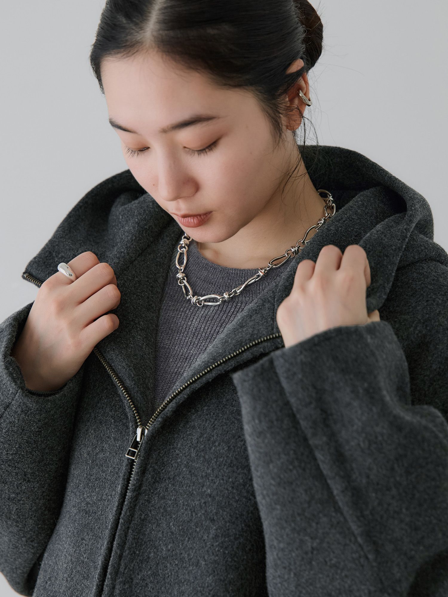 crewre online store / リバーフーデッドミドルコート