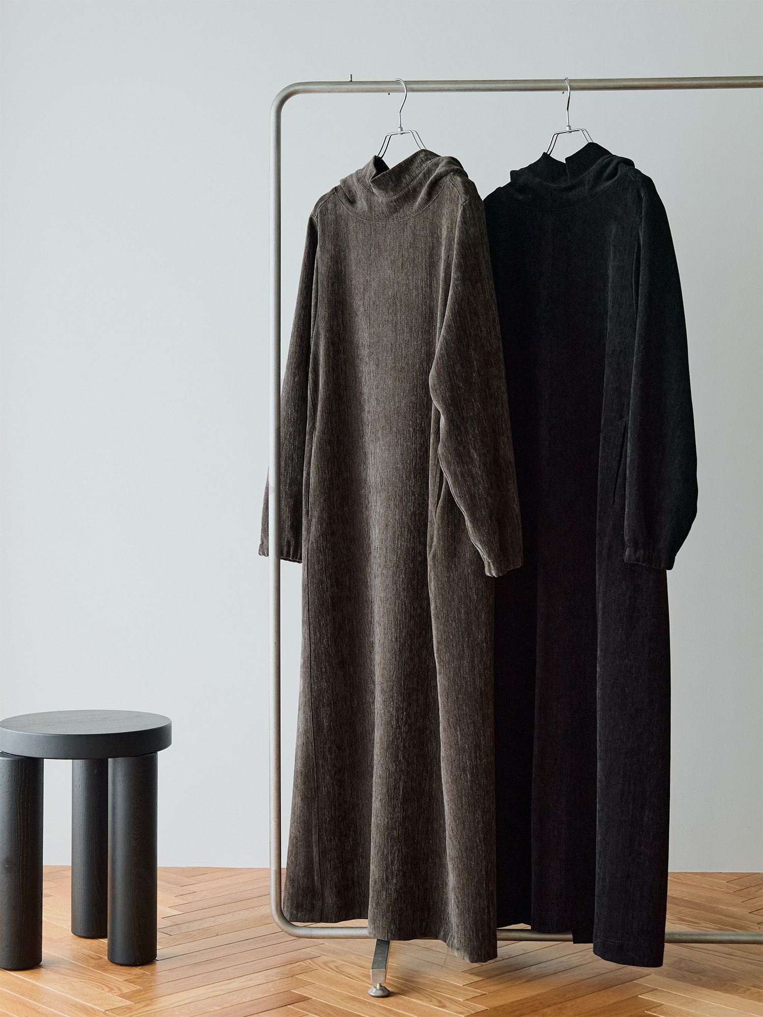 ベルベットフードワンピース