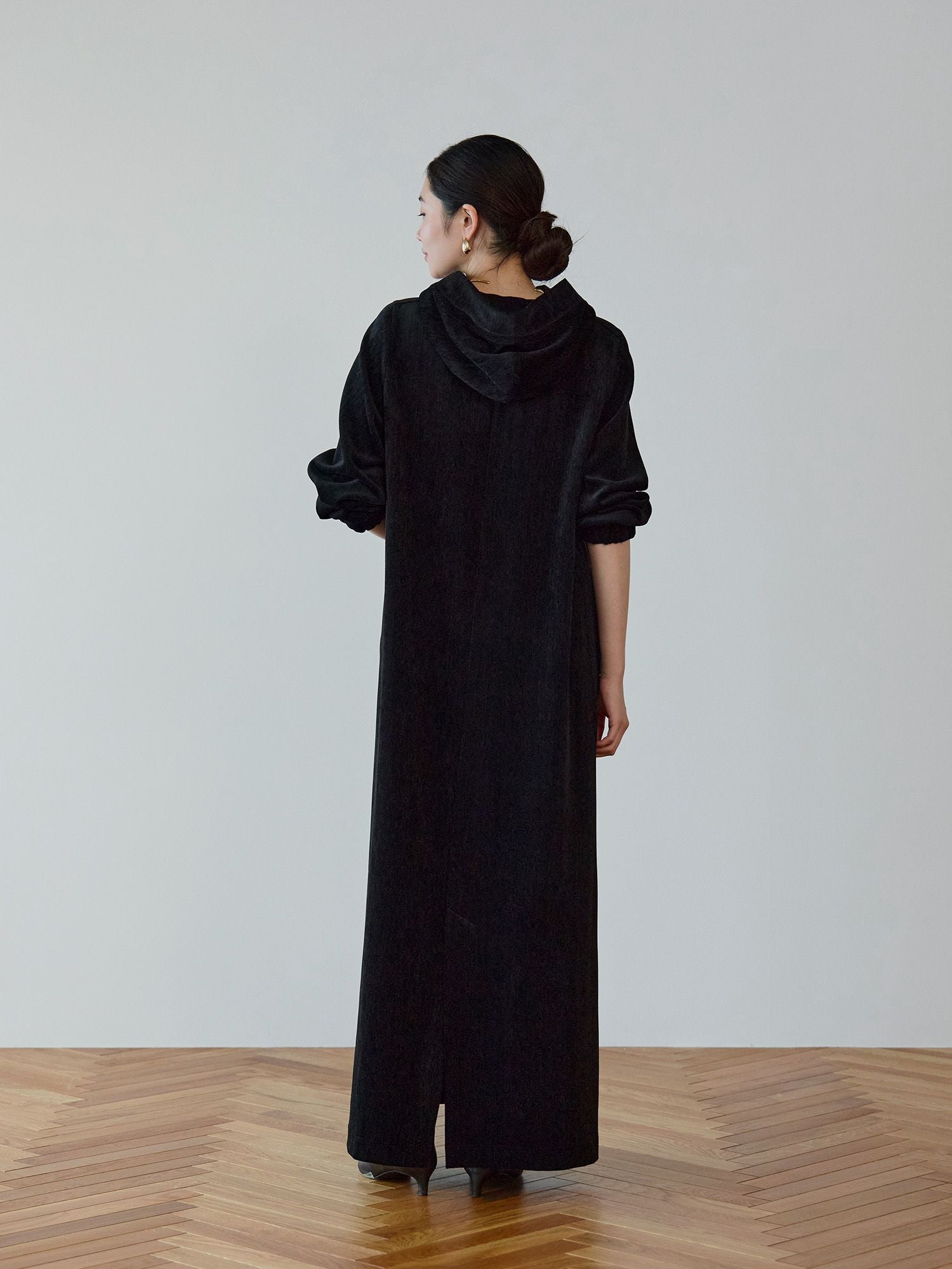  ベルベット ジャージ 黒 UK 10 crewre online store / ベルベットフードワンピース