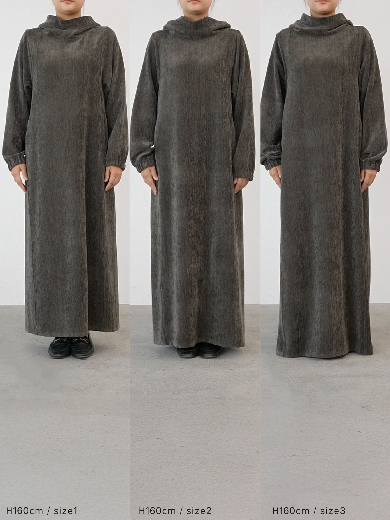 ベルベットフードワンピース