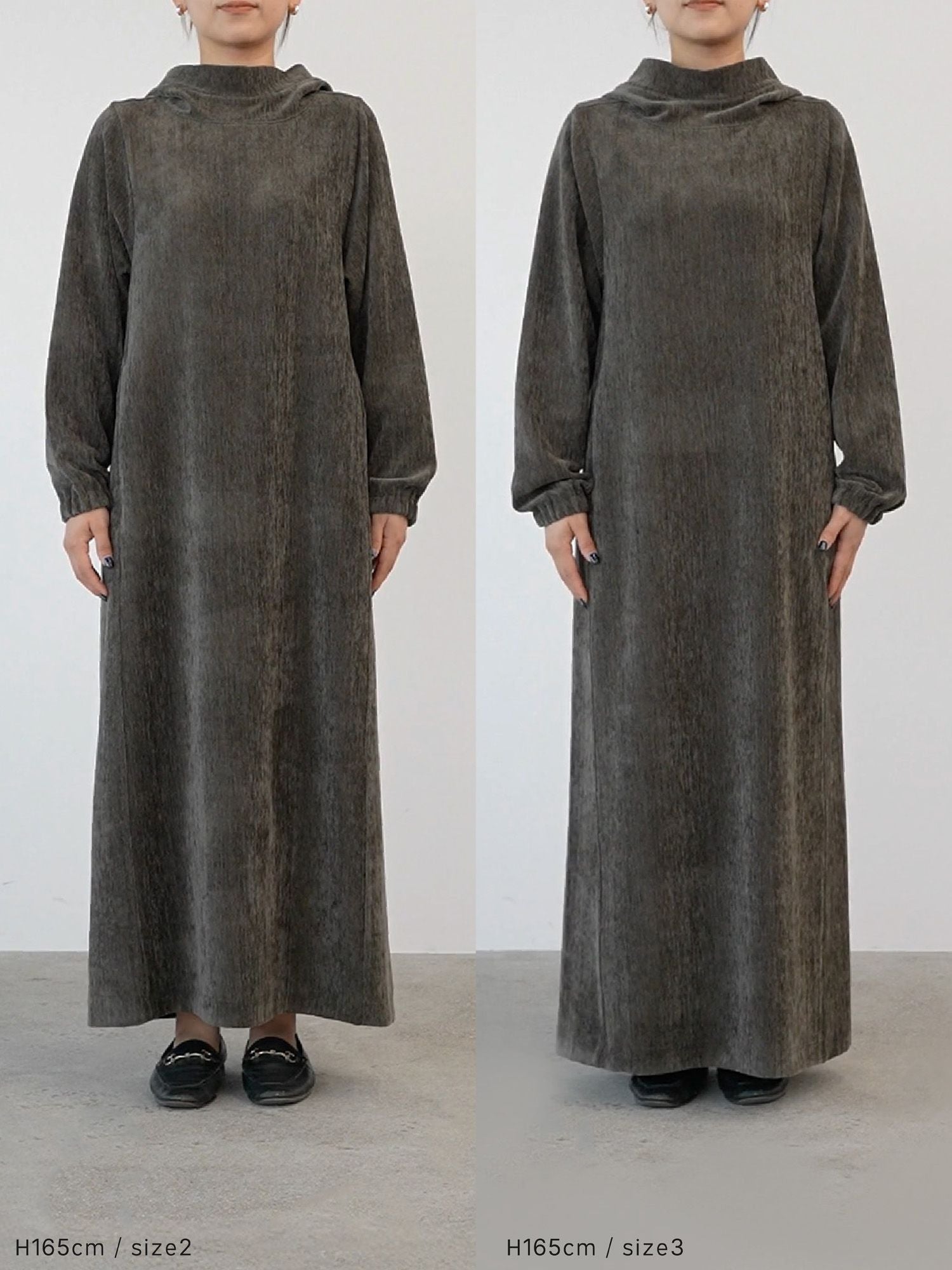 ベルベットフードワンピース