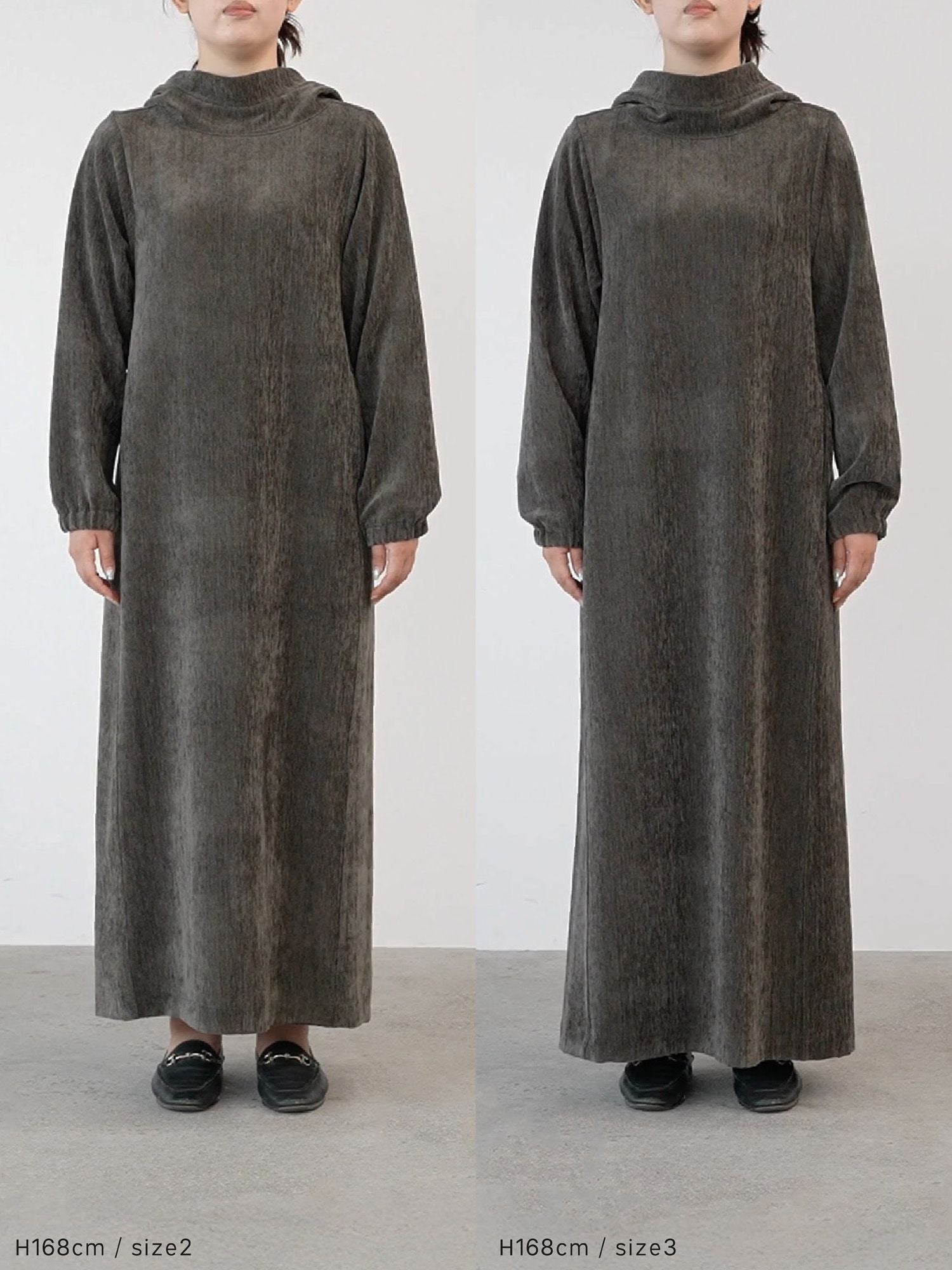 ベルベットフードワンピース