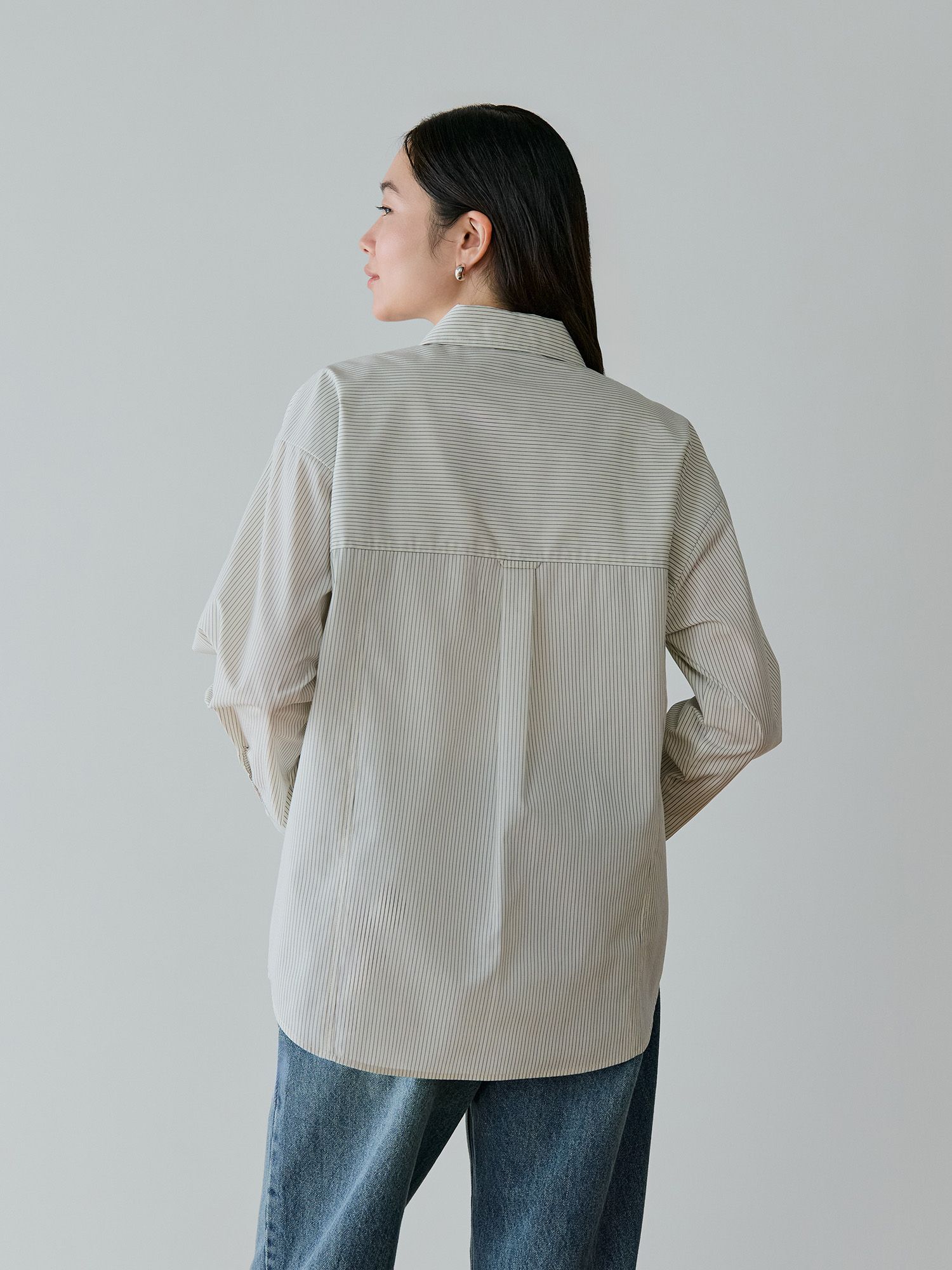 crewre online store / ストライプパネルシームシャツ