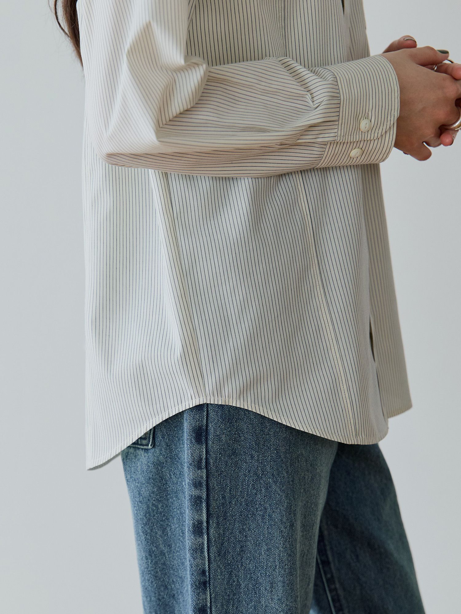 crewre online store / ストライプパネルシームシャツ