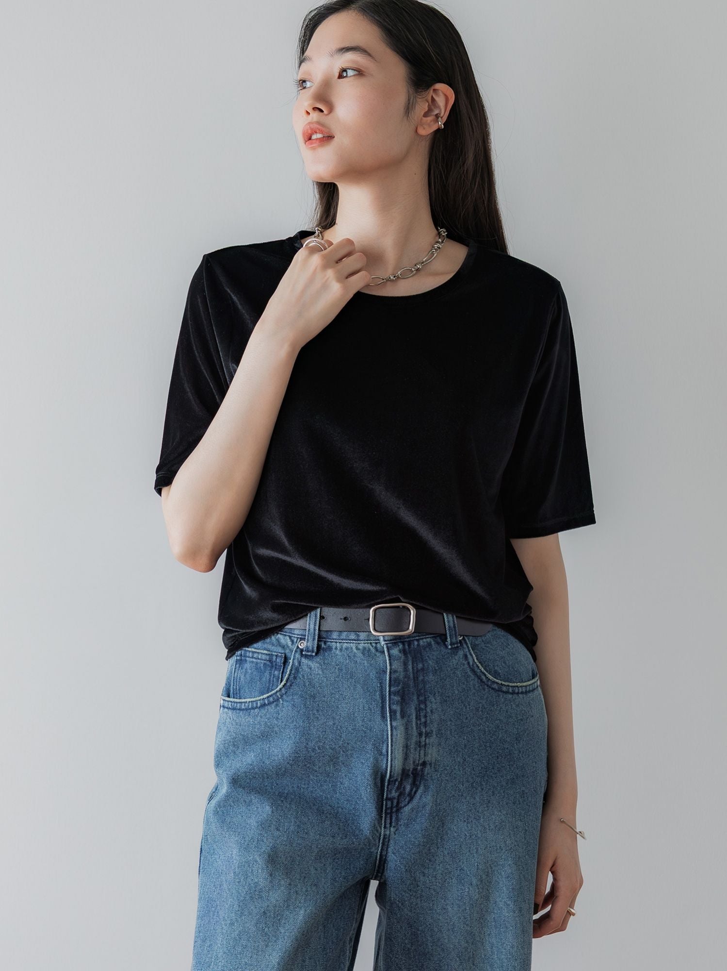 crewre online store / シアーベロアクルーネックT