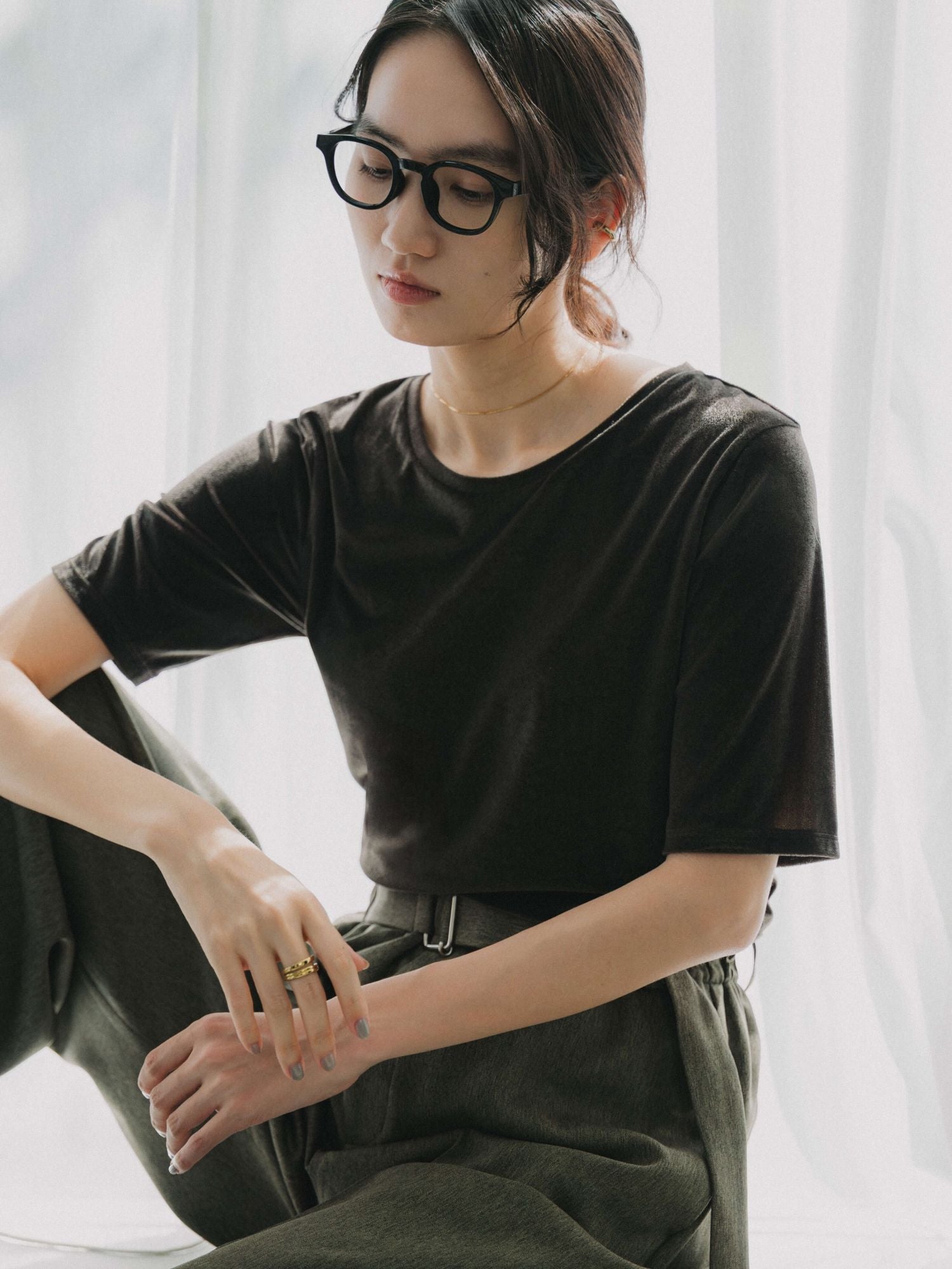crewre online store / シアーベロアクルーネックT