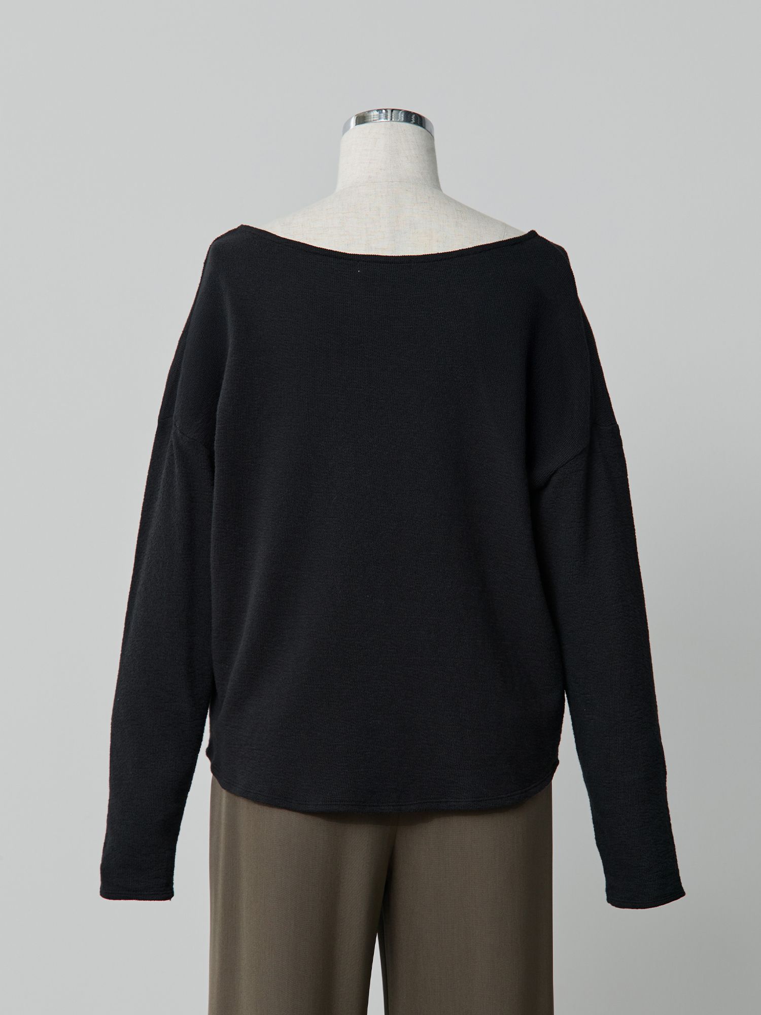 2wayラフインレーボートネックロンT