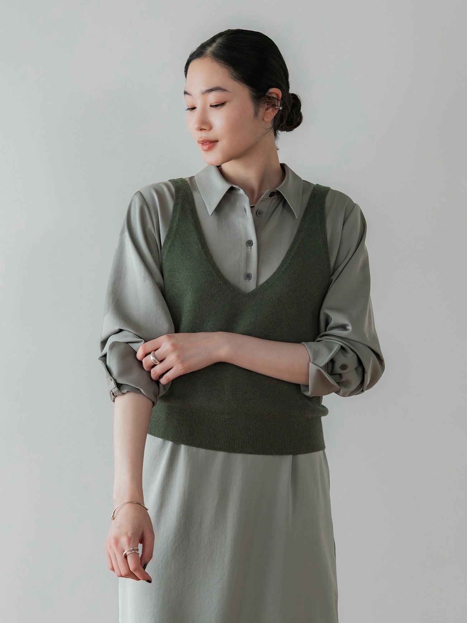 crewre online store / 2wayウールカシミアニットビスチェ