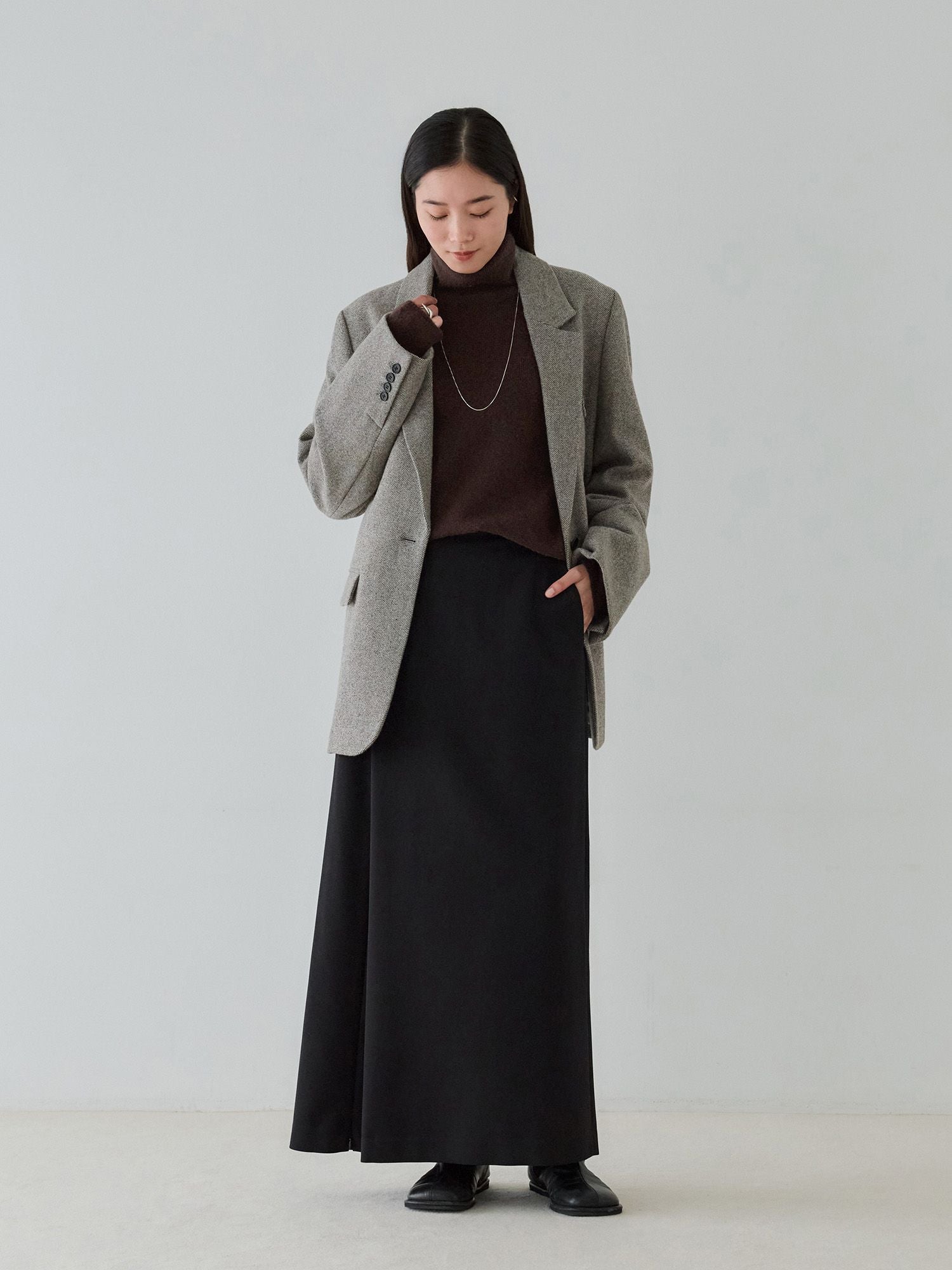 crewre online store / ウールリヨセルハイネックニット