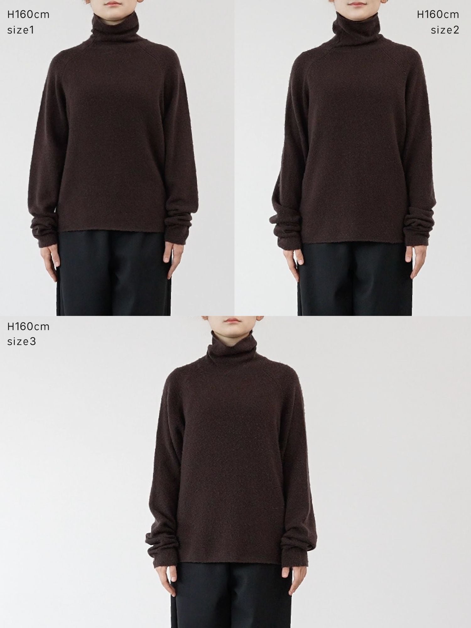 ウールリヨセルハイネックニット