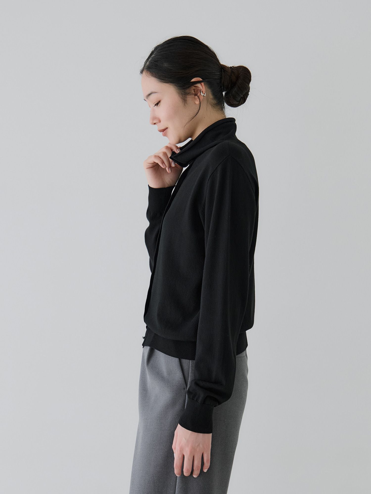 crewre online store / 2wayハイネックスリムカーディガン