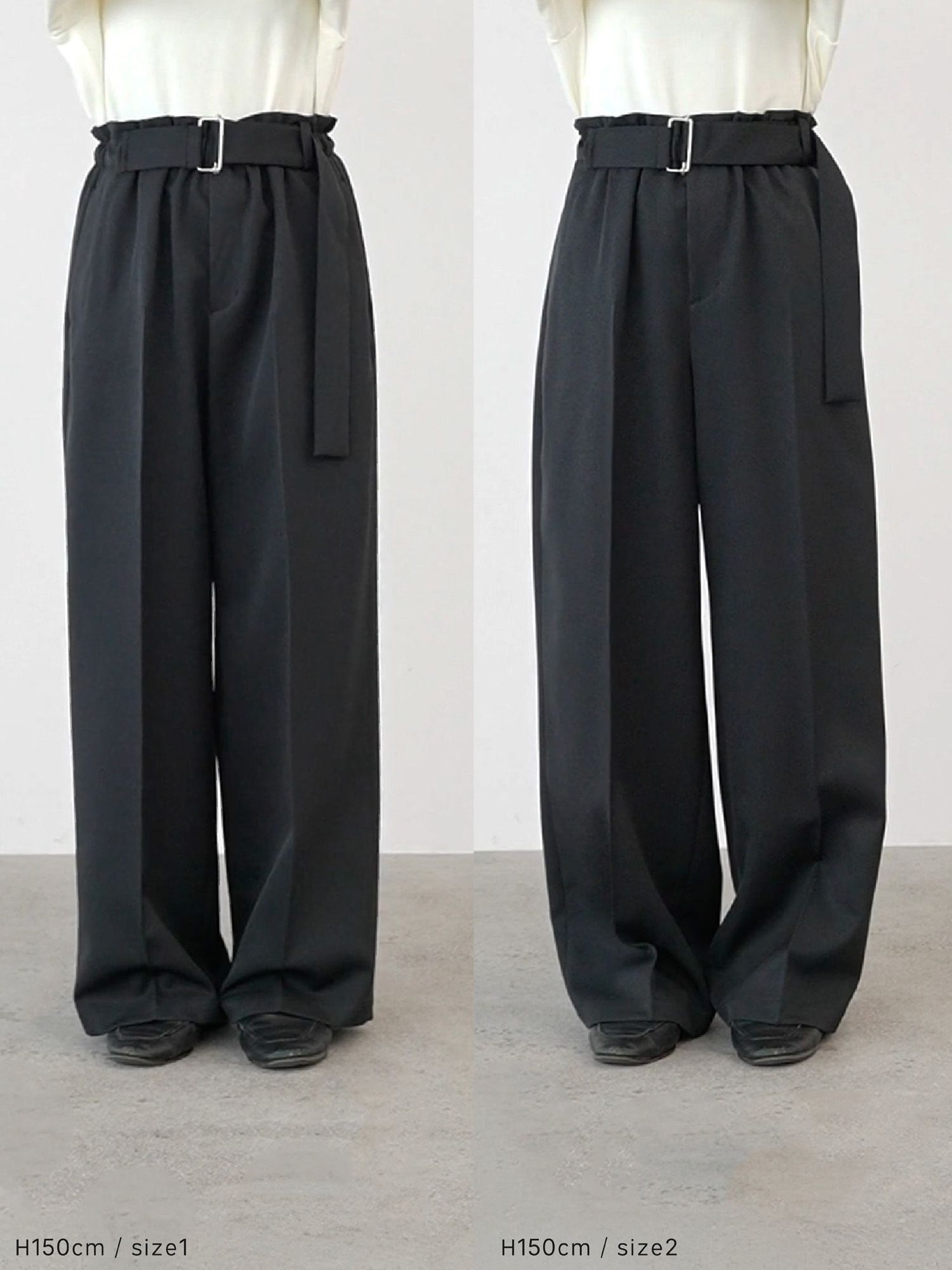 フリーウエストベルテッドパンツ