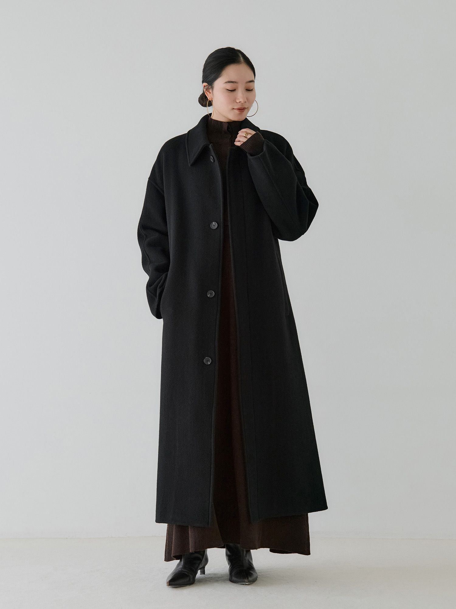 crewre online store / フロントフライニットワンピース