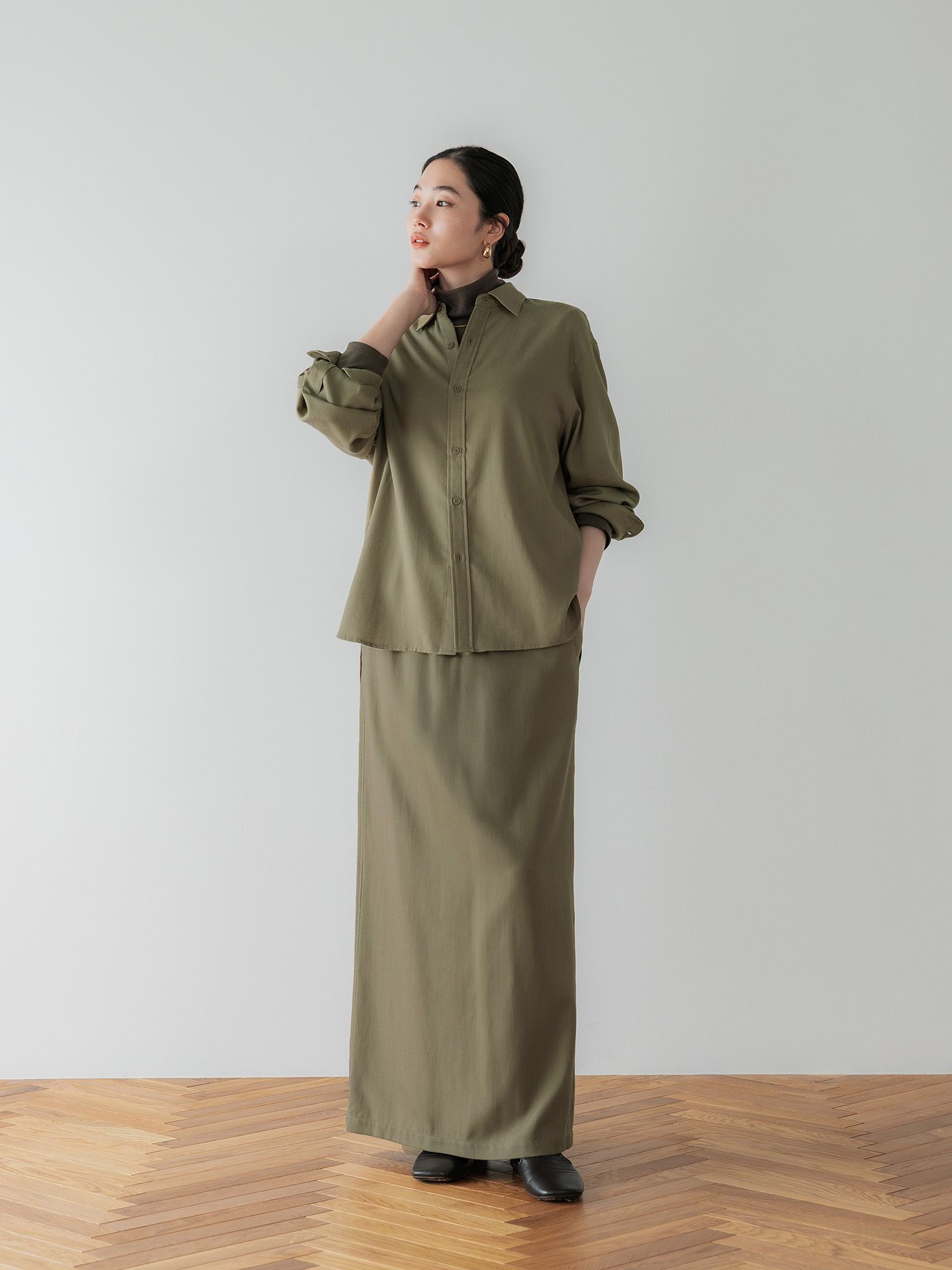 crewre online store / テンセルコットンピケIラインスカート