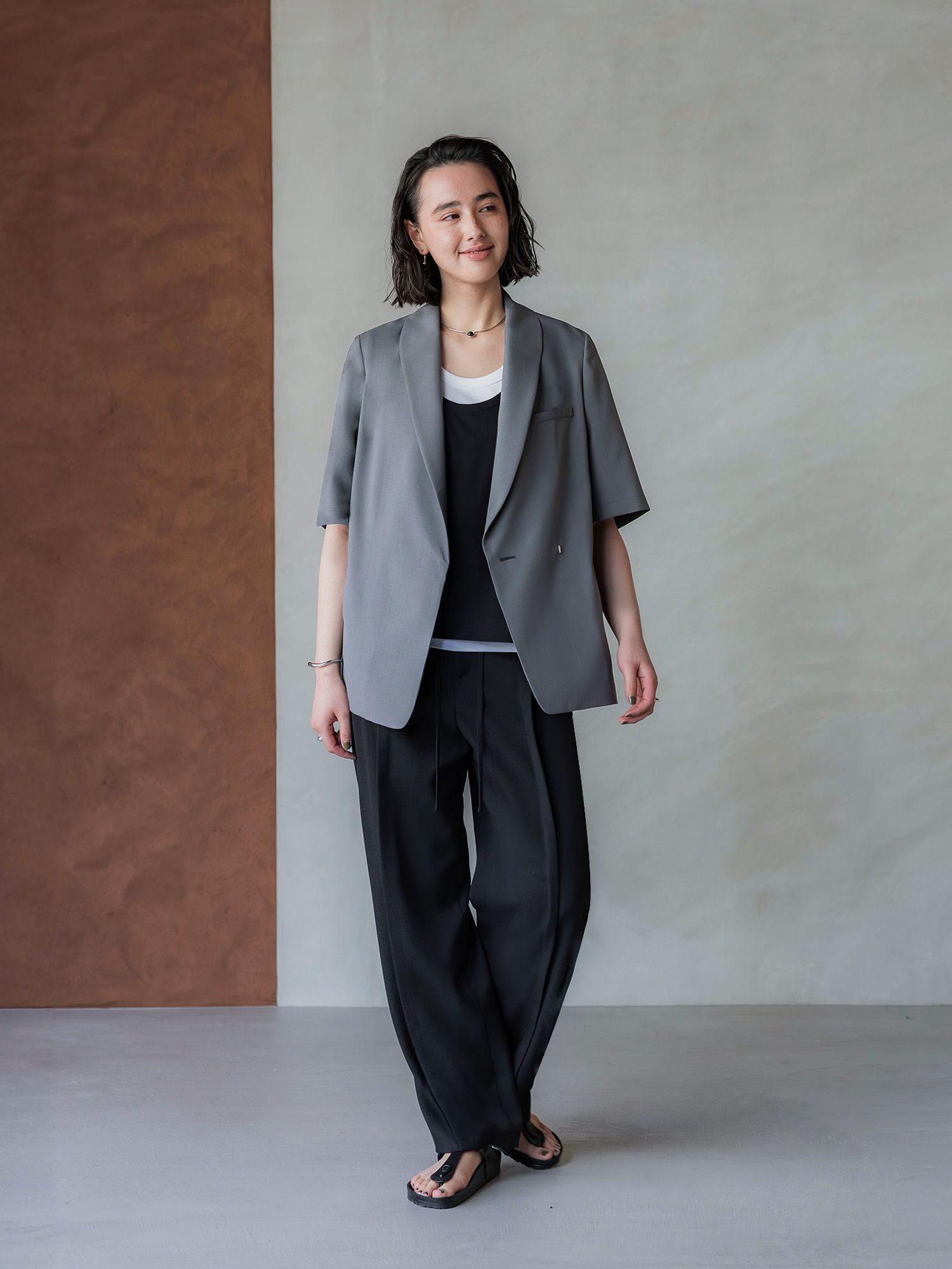 BEAMS GOLF 中綿ショートスリーブジャケット グレー crewre online store / ショールハーフスリーブジャケット
