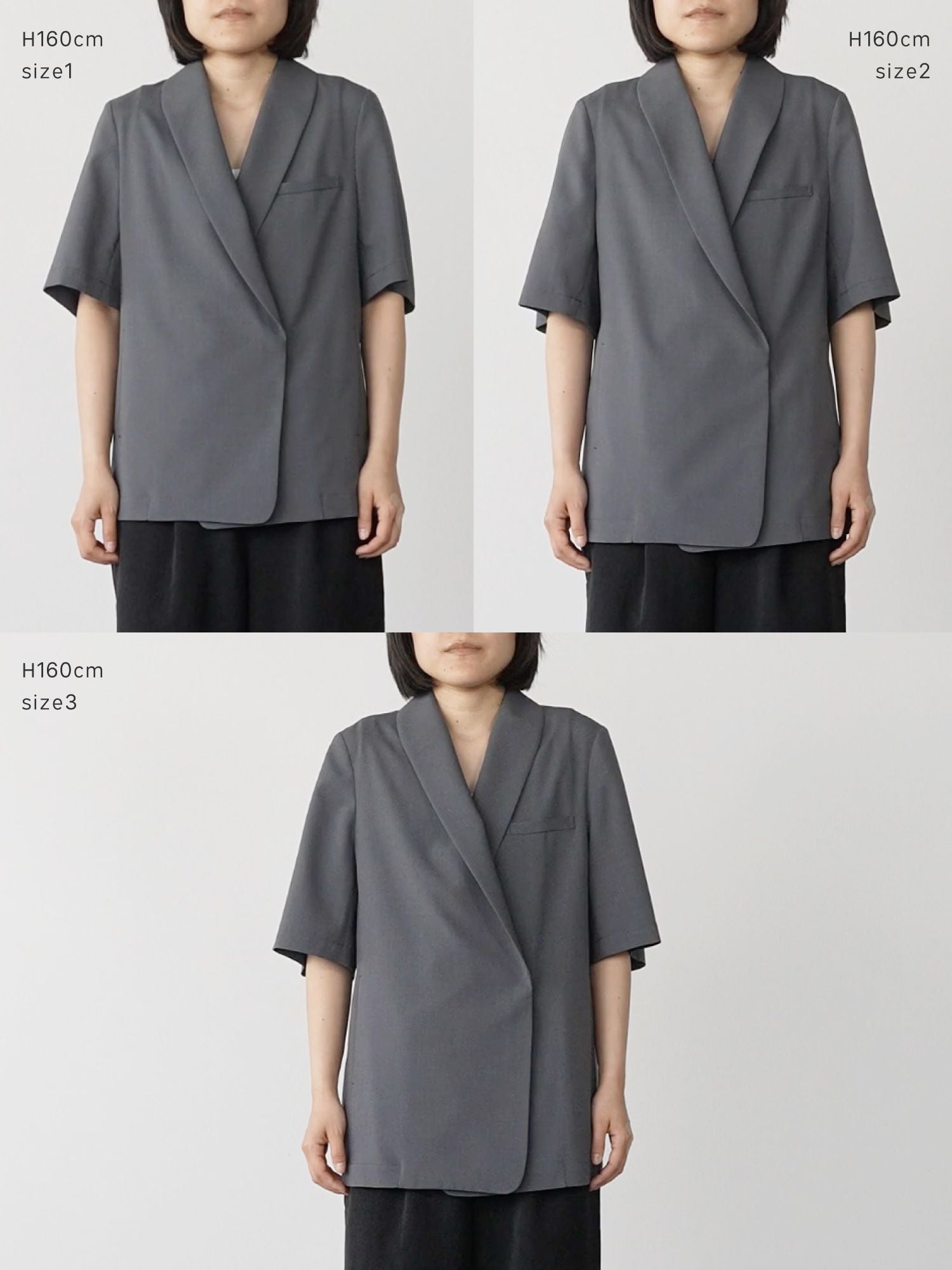 【クルーレ crewre】ショールハーフスリーブジャケット　サイズ2(裏地なし) crewre online store / ショールハーフスリーブジャケット