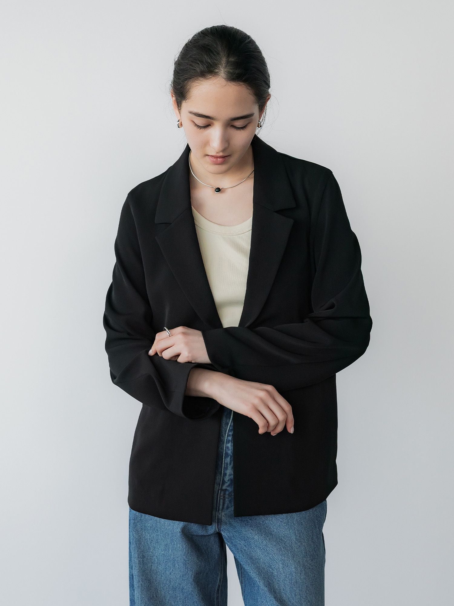 【着用回数1回のみ】crewreポケッタブルストレッチジャケット（黒）収納袋付き crewre online store / ポケッタブルストレッチジャケット