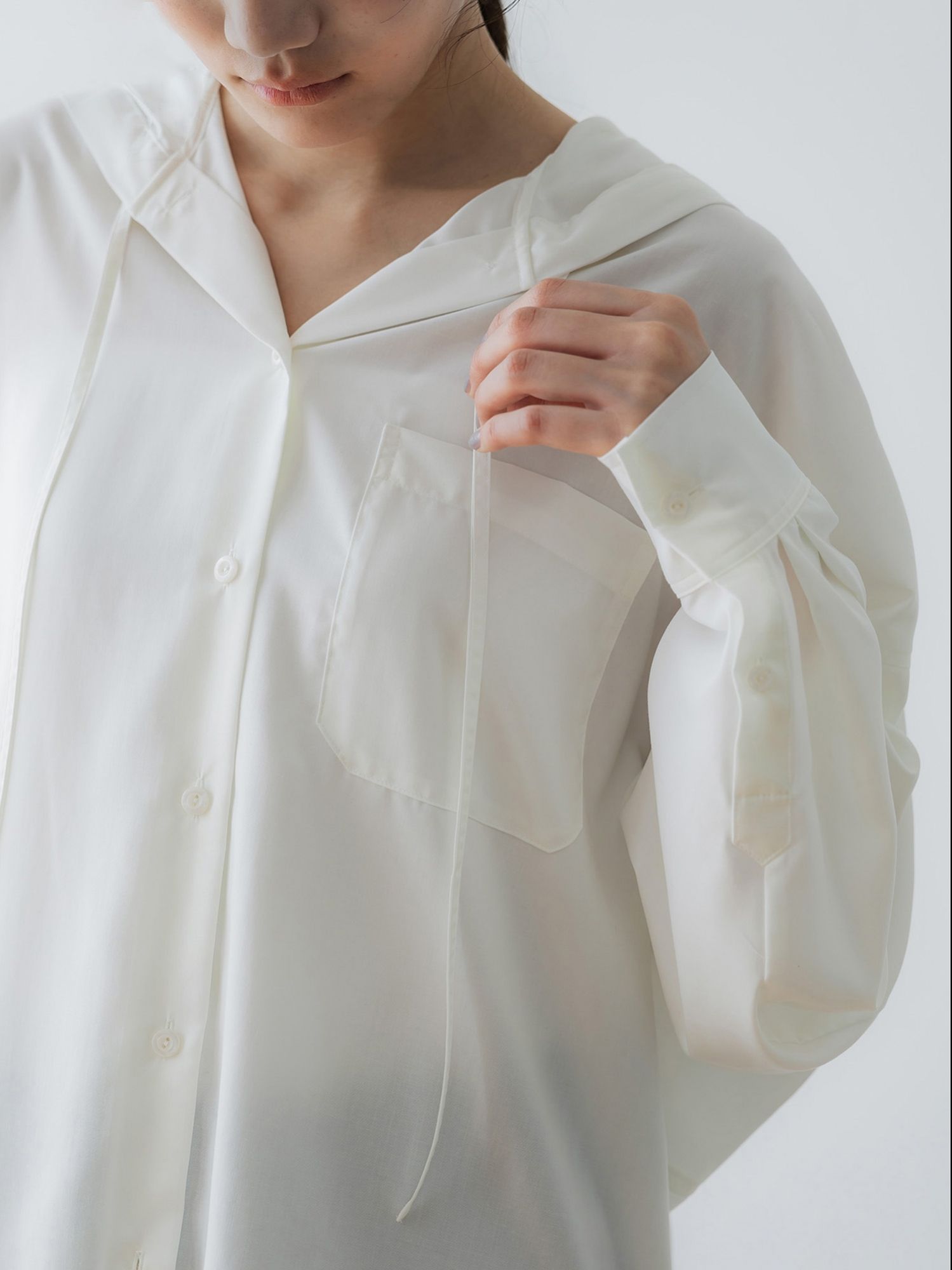 crewre online store / フルダルスパンフードシャツ