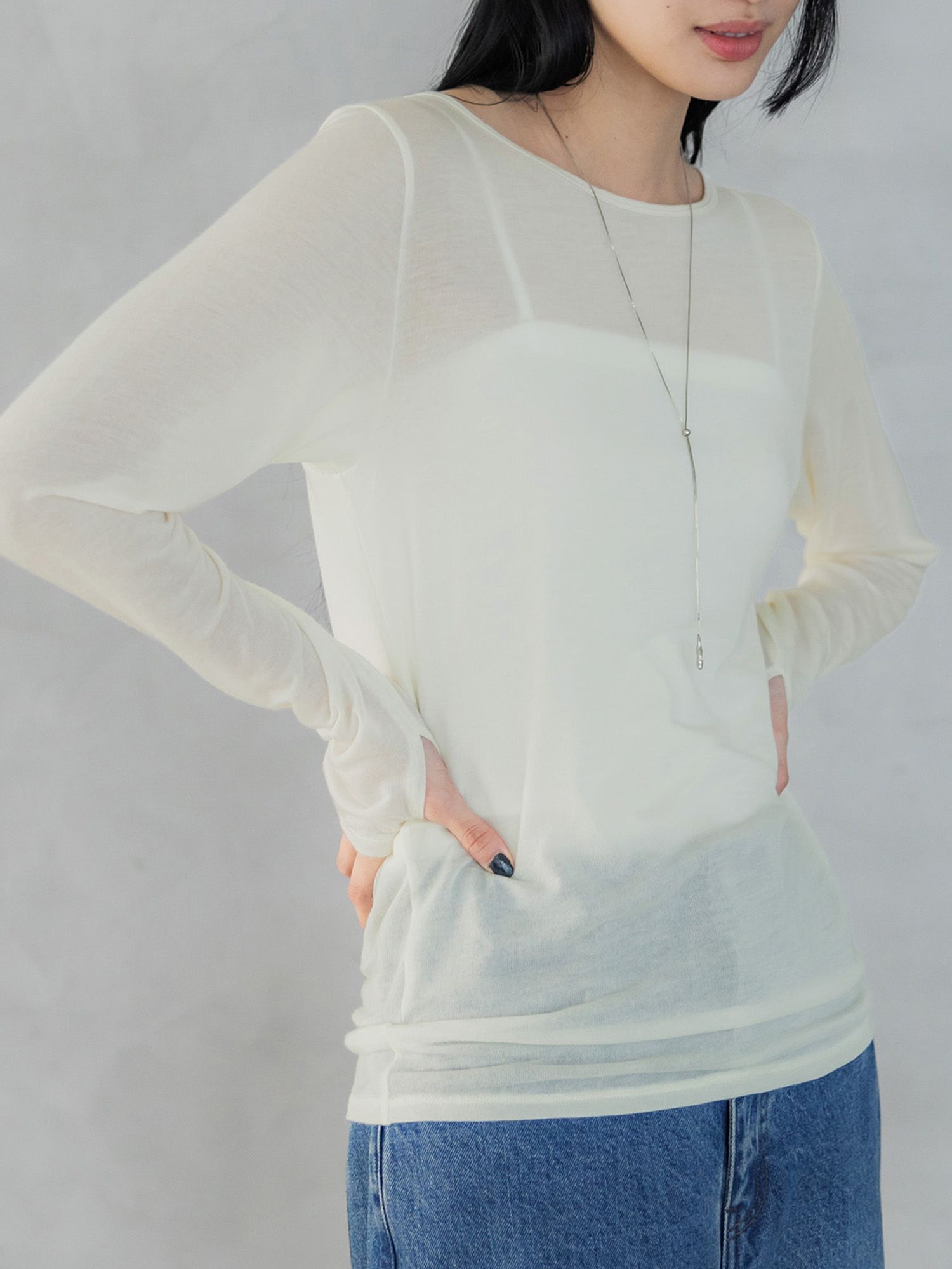 crewre online store / シルクブレンドボートネックロンT