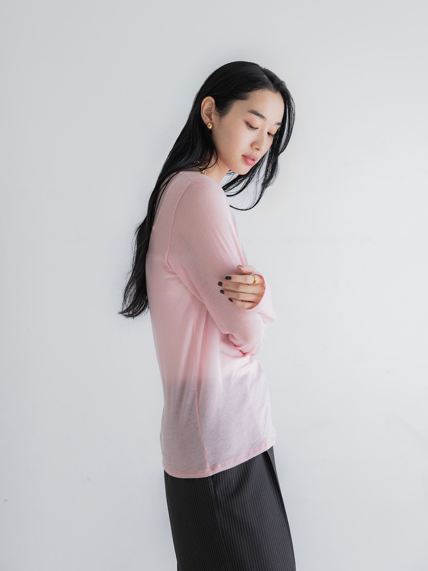 crewre online store / シルクブレンドボートネックロンT