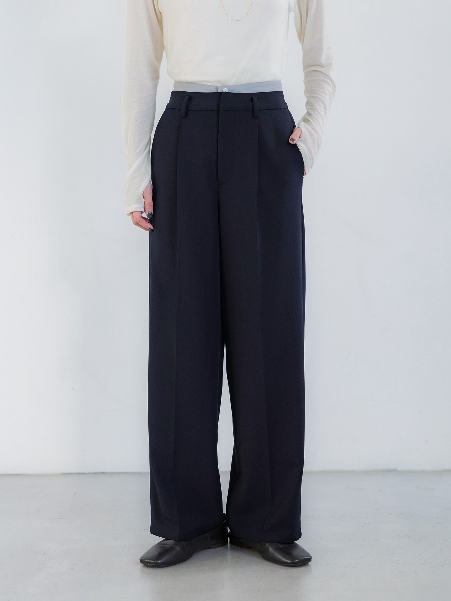 crewre online store / 2wayレイヤードストレートパンツ