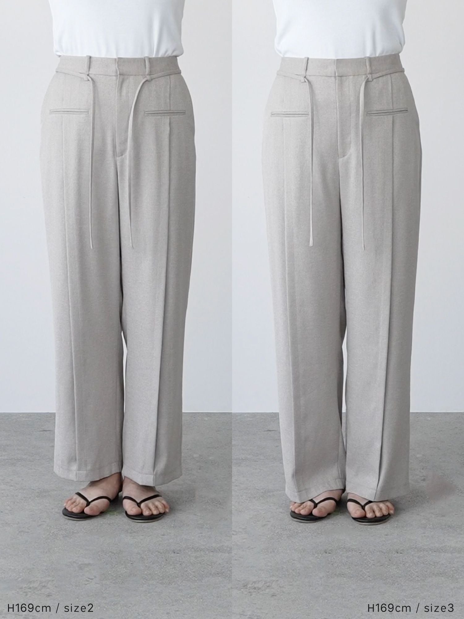 ピンタックスラブストレートパンツ