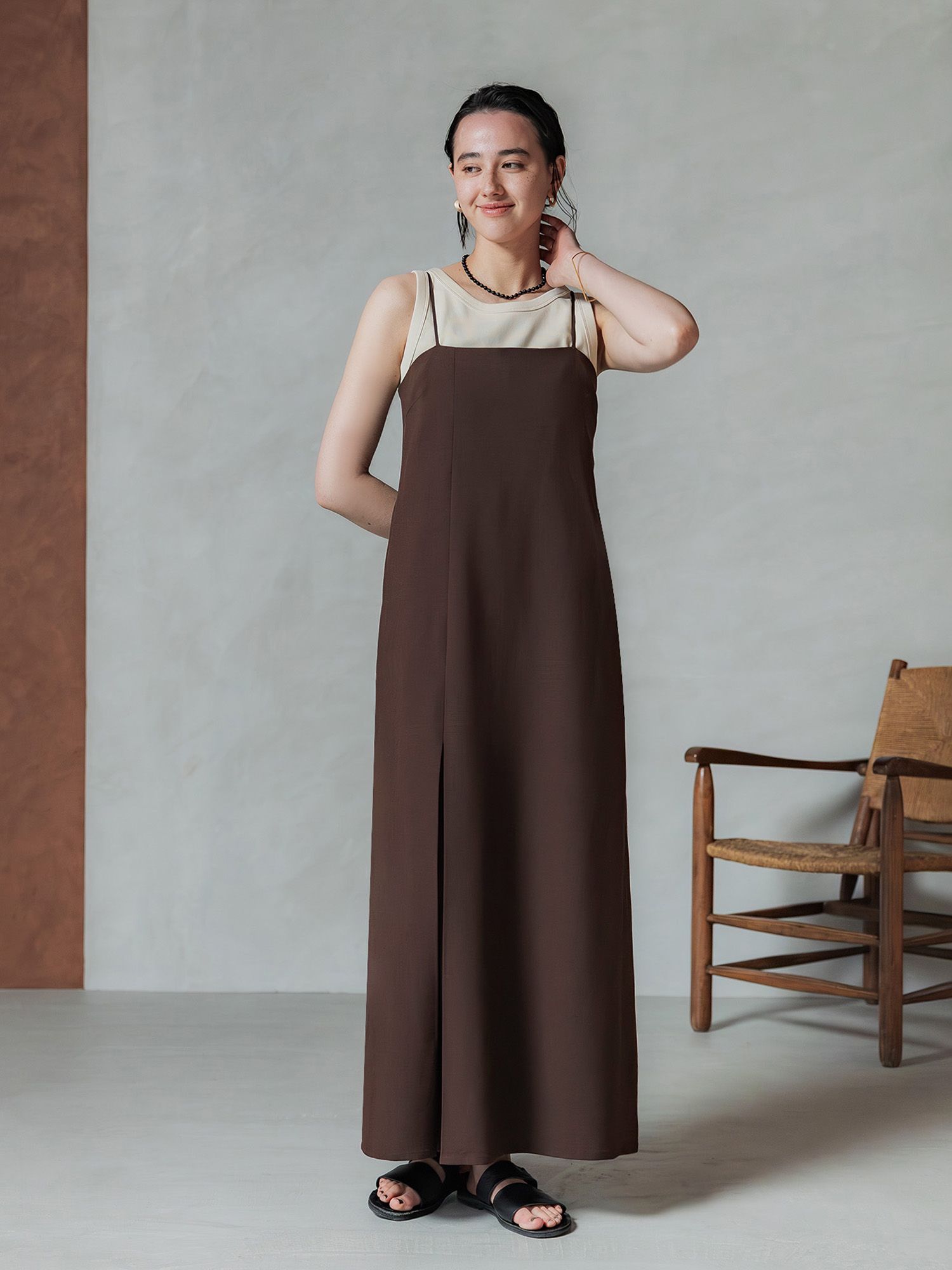 crewre online store / ボックスタックキャミワンピース