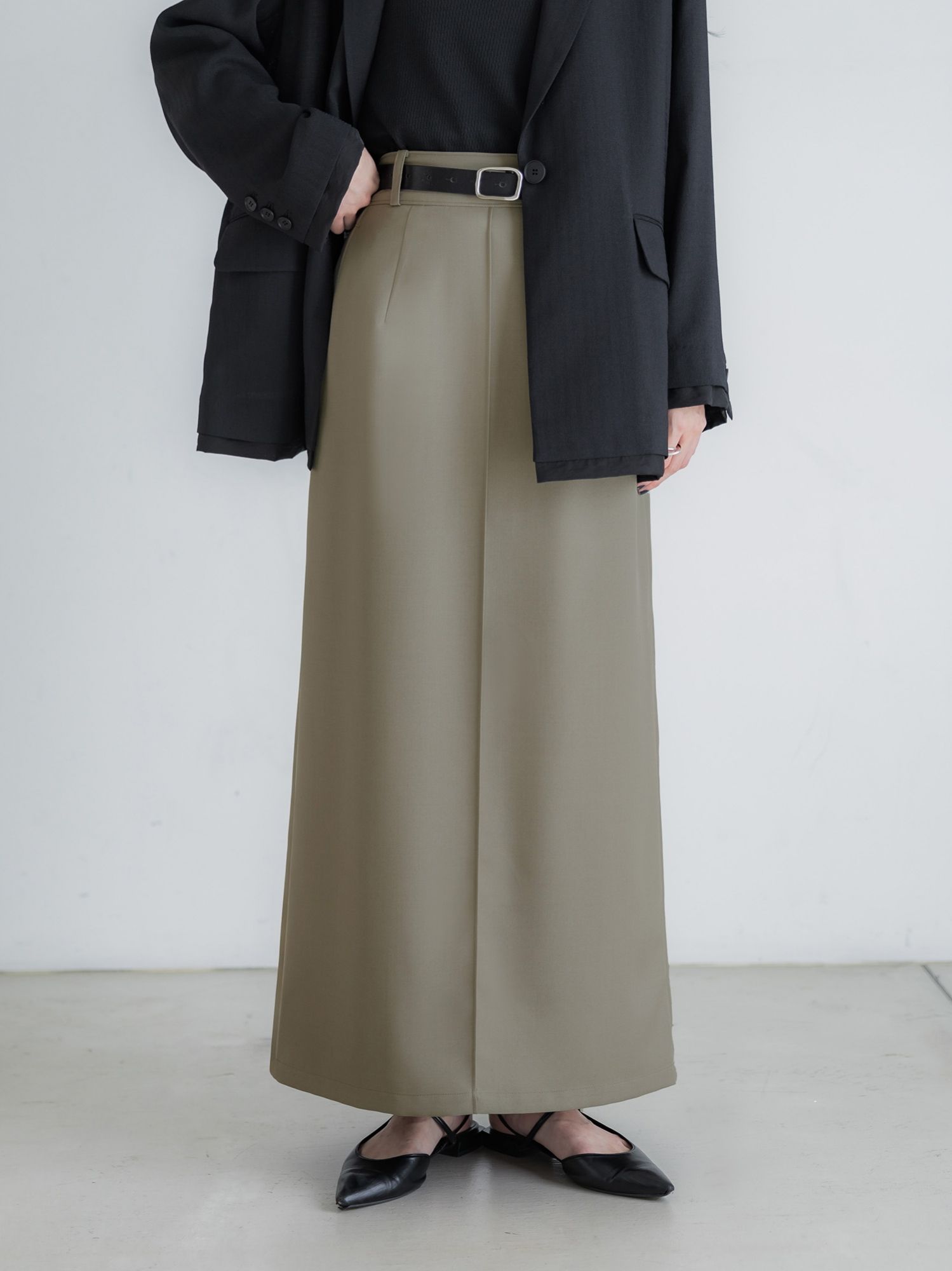 crewre バックタックナロースカート BLACK 3 crewre online store / バックタックナロースカート
