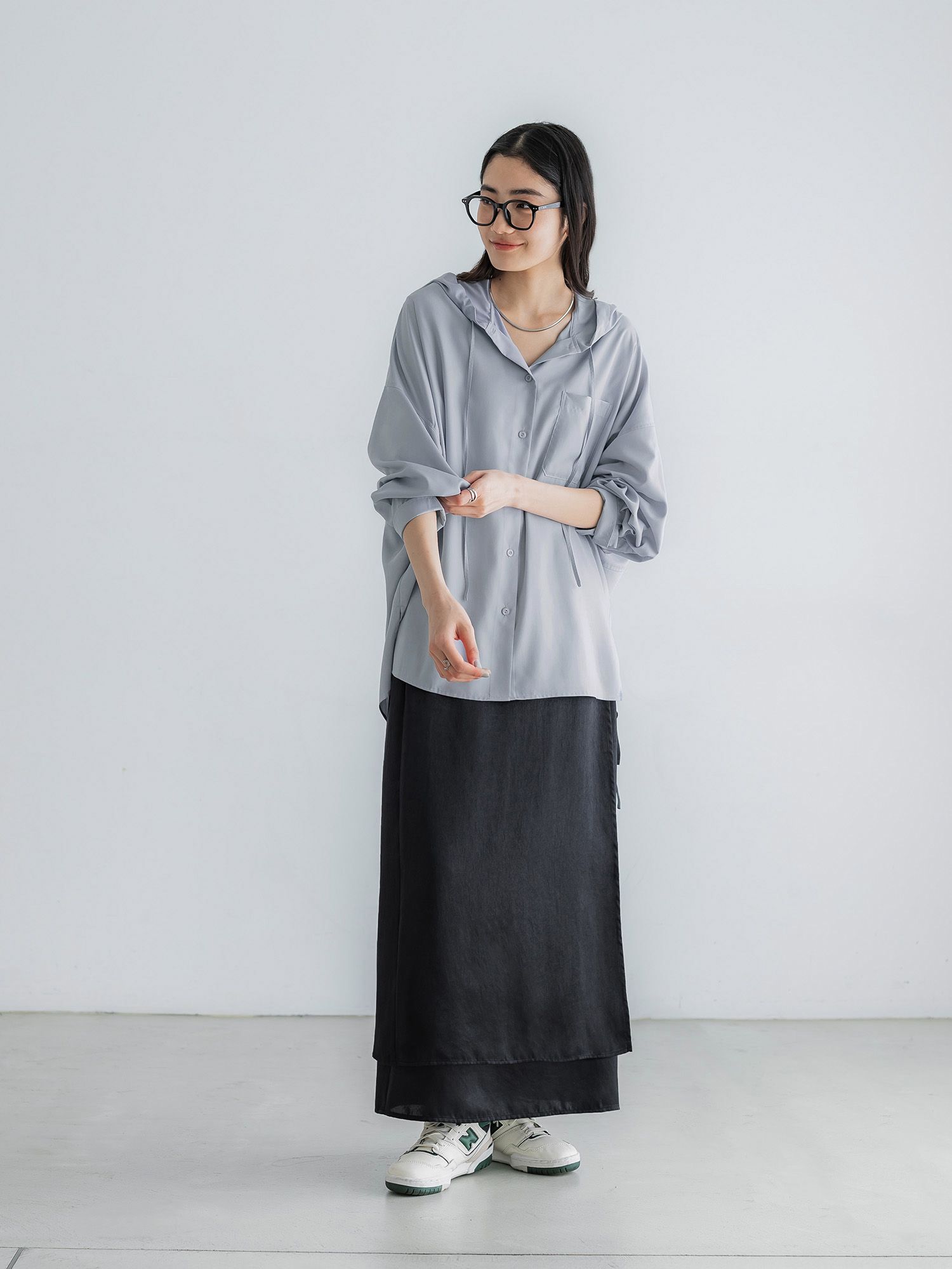 crewre online store / ラップレイヤードIラインスカート