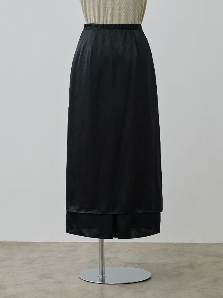 ラップレイヤードIラインスカート